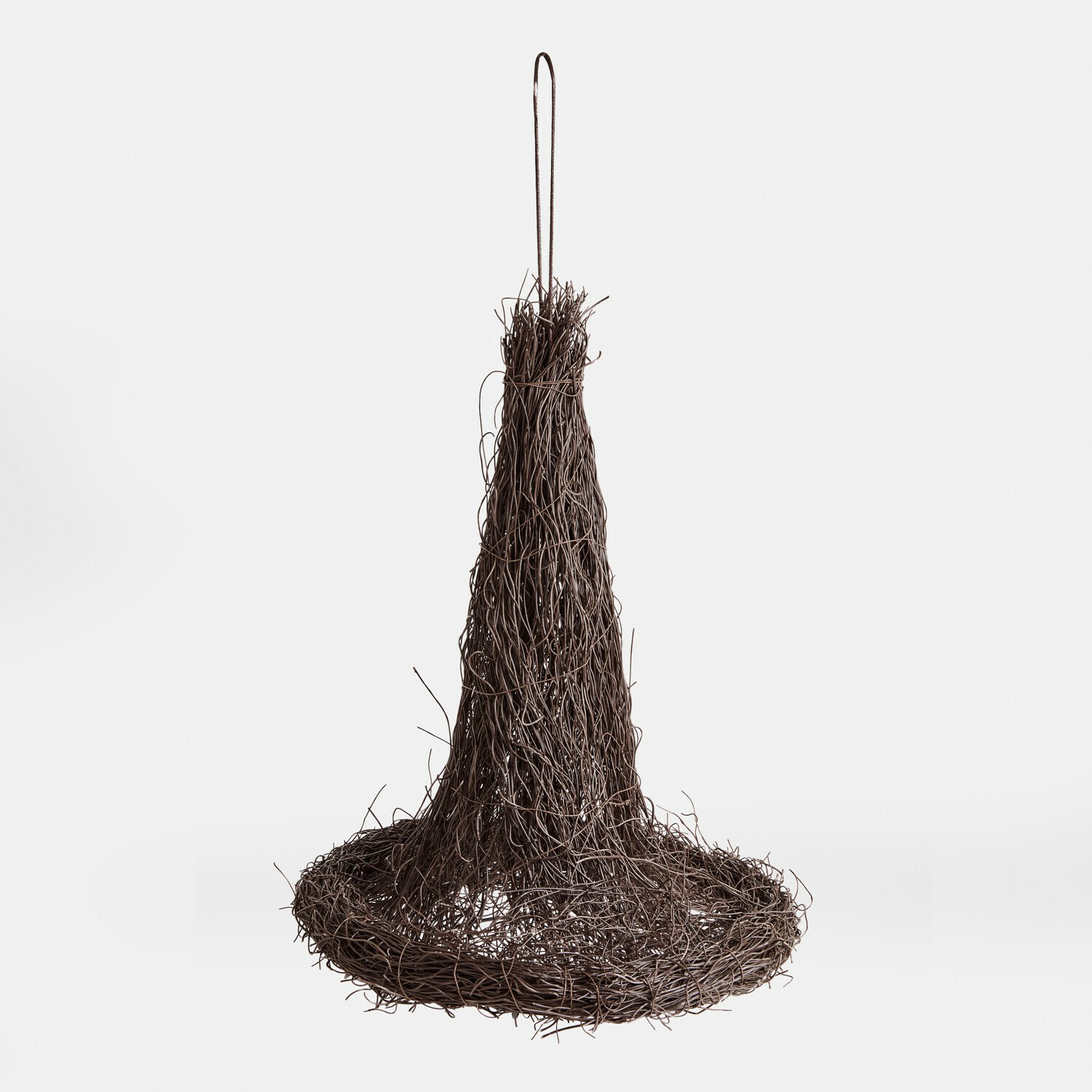 Sombrero decorativo Talmora Decoración colgante de mimbre oscuro con forma cónica y base circular para interiores