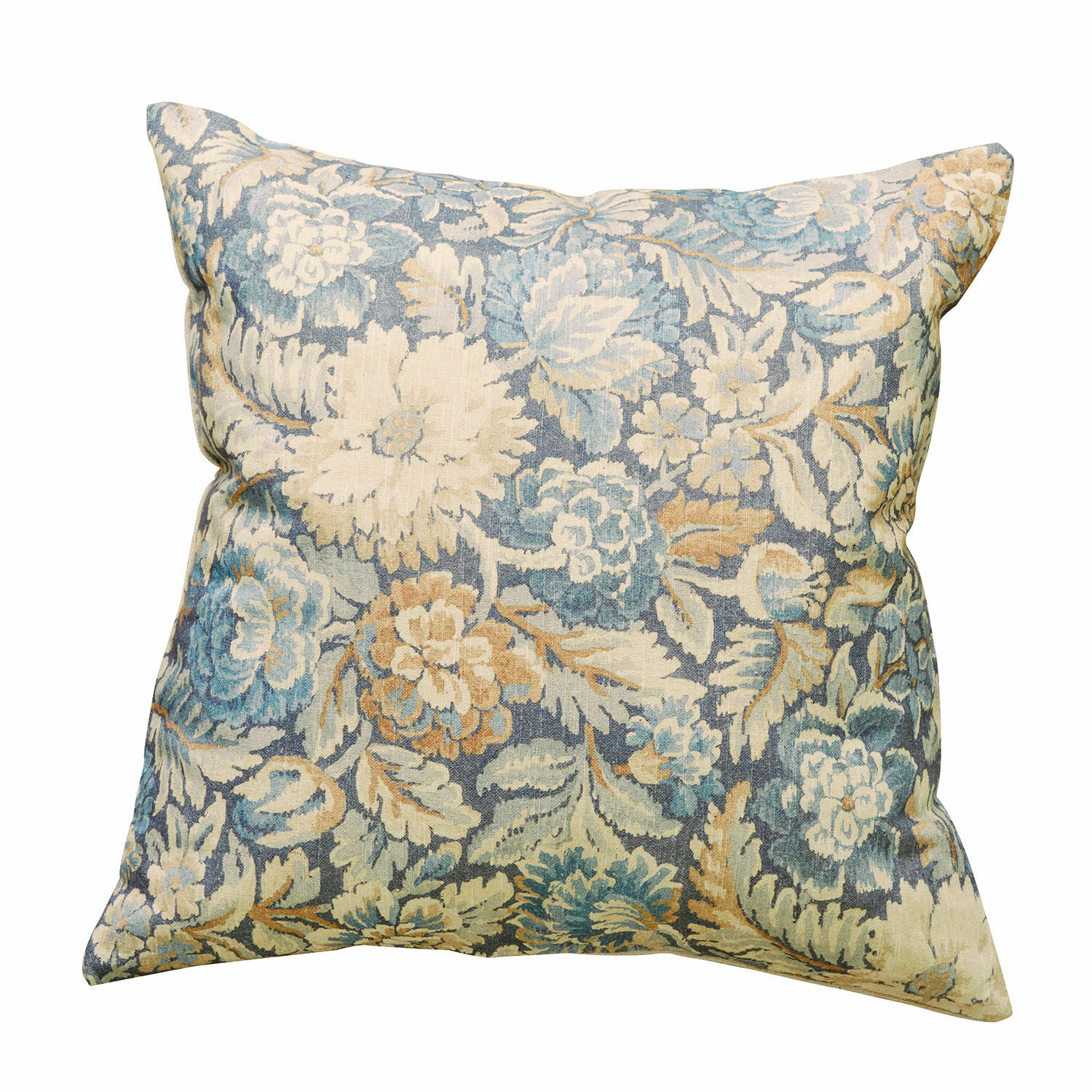 Funda de cojín Lumielle Cojín decorativo de algodón con diseño floral en tonos azules y beige para sala de estar