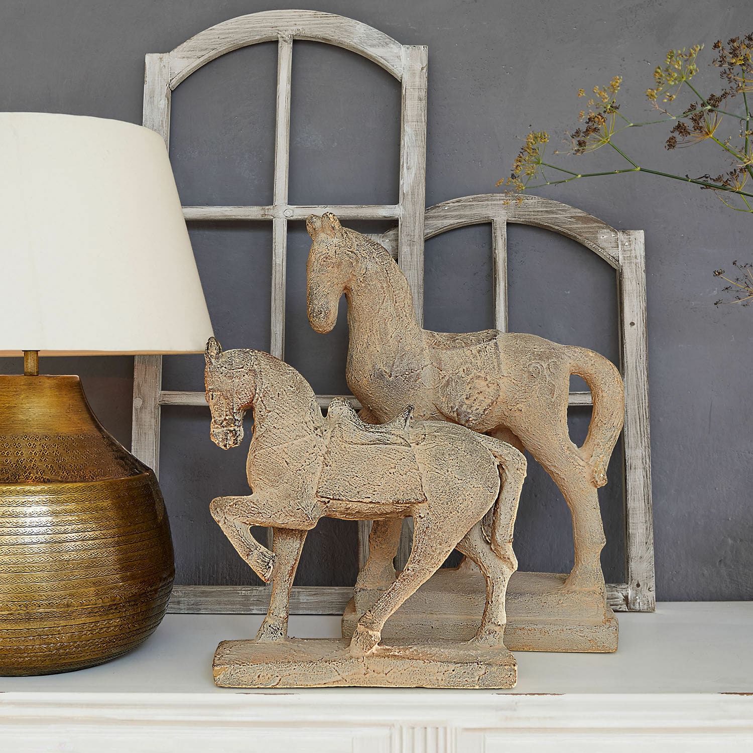 Set de 2 caballos decorativos Mirandel