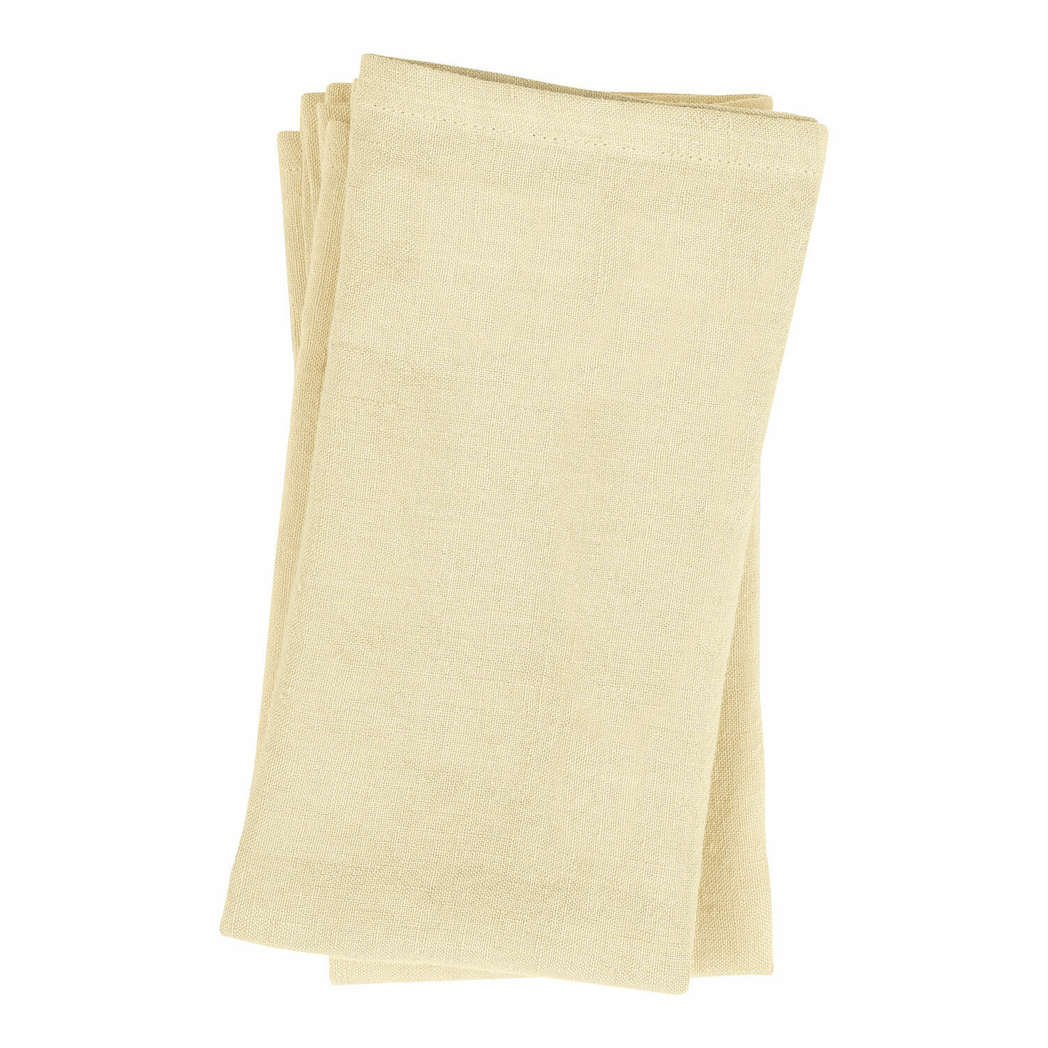 Set de 4 servilletas de lino amarillo Ghis, telas suaves para decoración de mesa