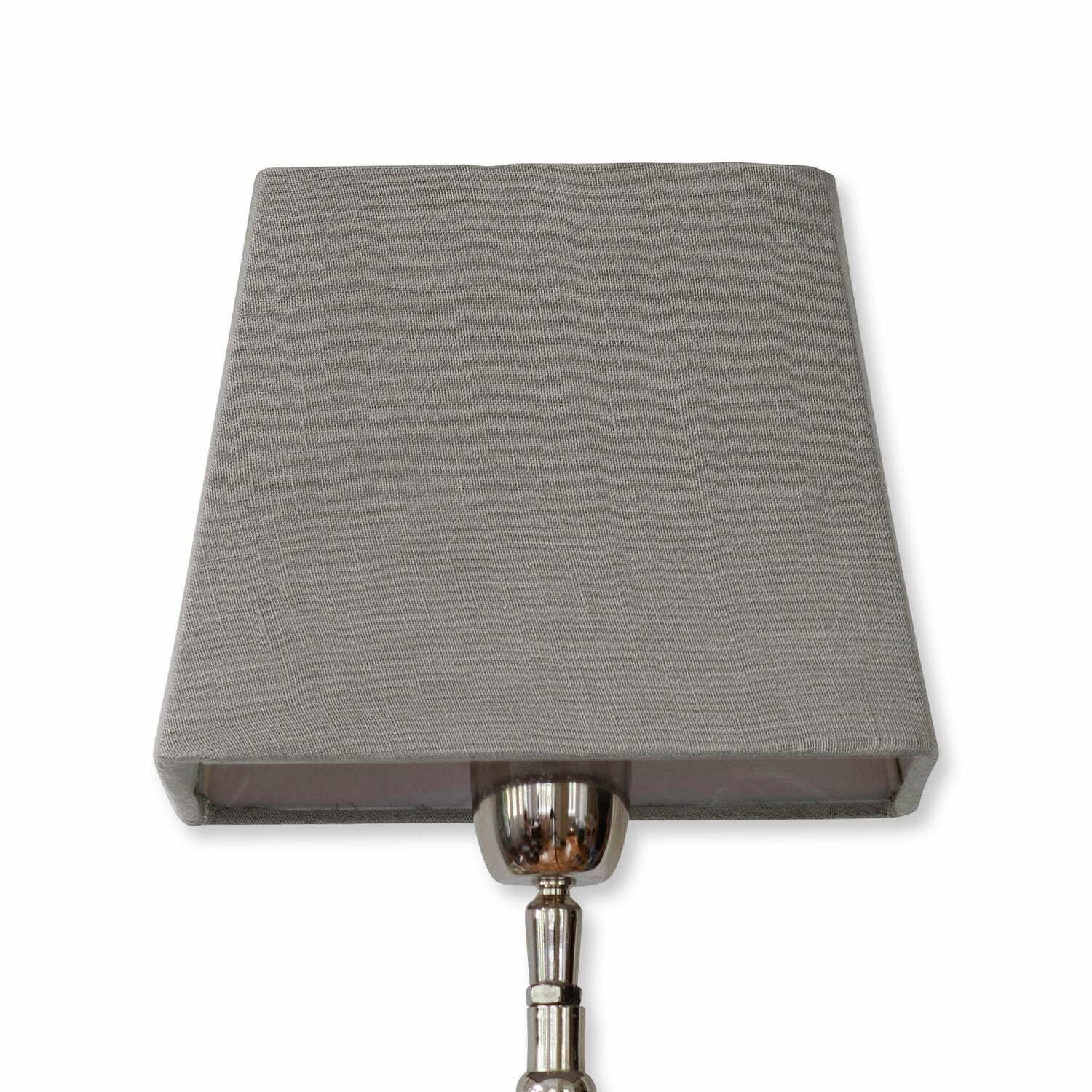 Pantalla cuadrada Linderas en tela color taupe, accesorio de iluminación moderno para interiores