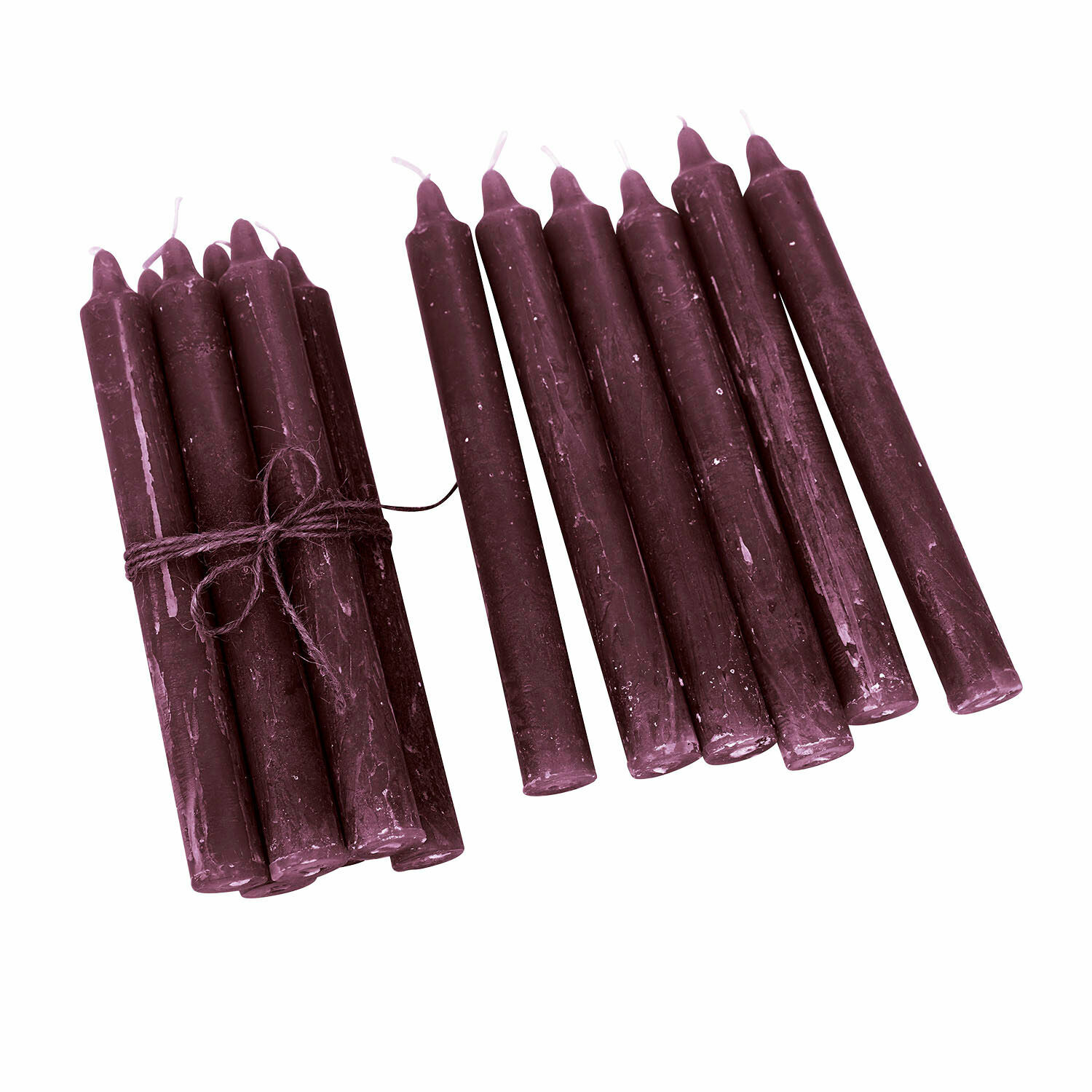 burdeos Set de 12 velas de cera color burdeos, decoración para el hogar y luz ambiental