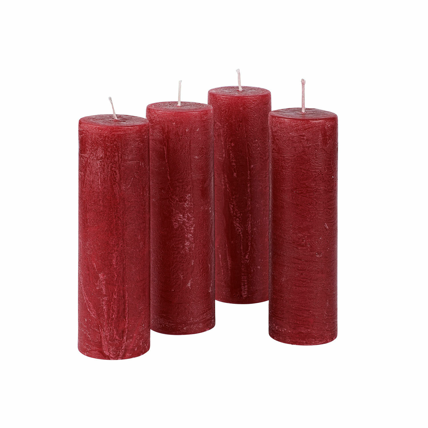 rojo Set de 4 velas rojas Muriel de cera, decoración para el hogar, velas decorativas