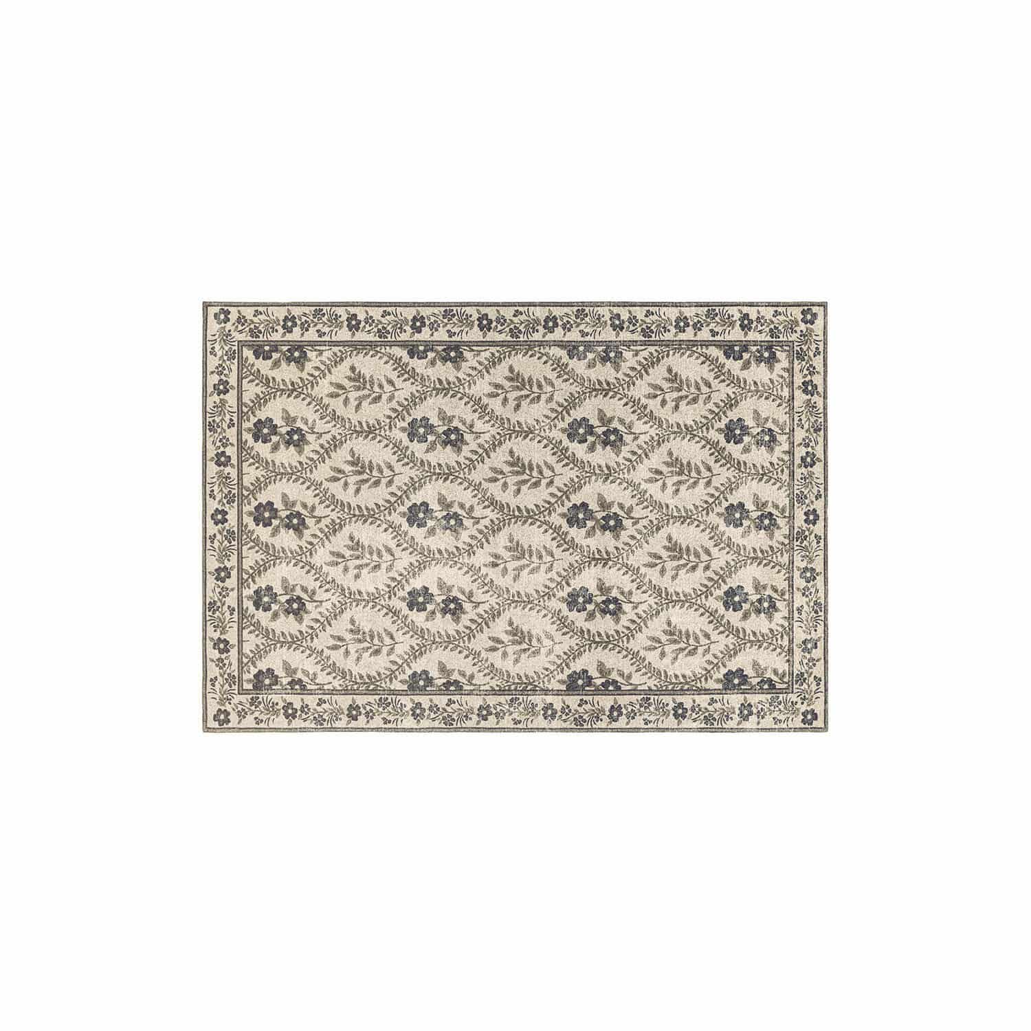 Alfombra Vellouris Alfombra beige con diseño floral gris, decorativa y elegante para la sala de estar