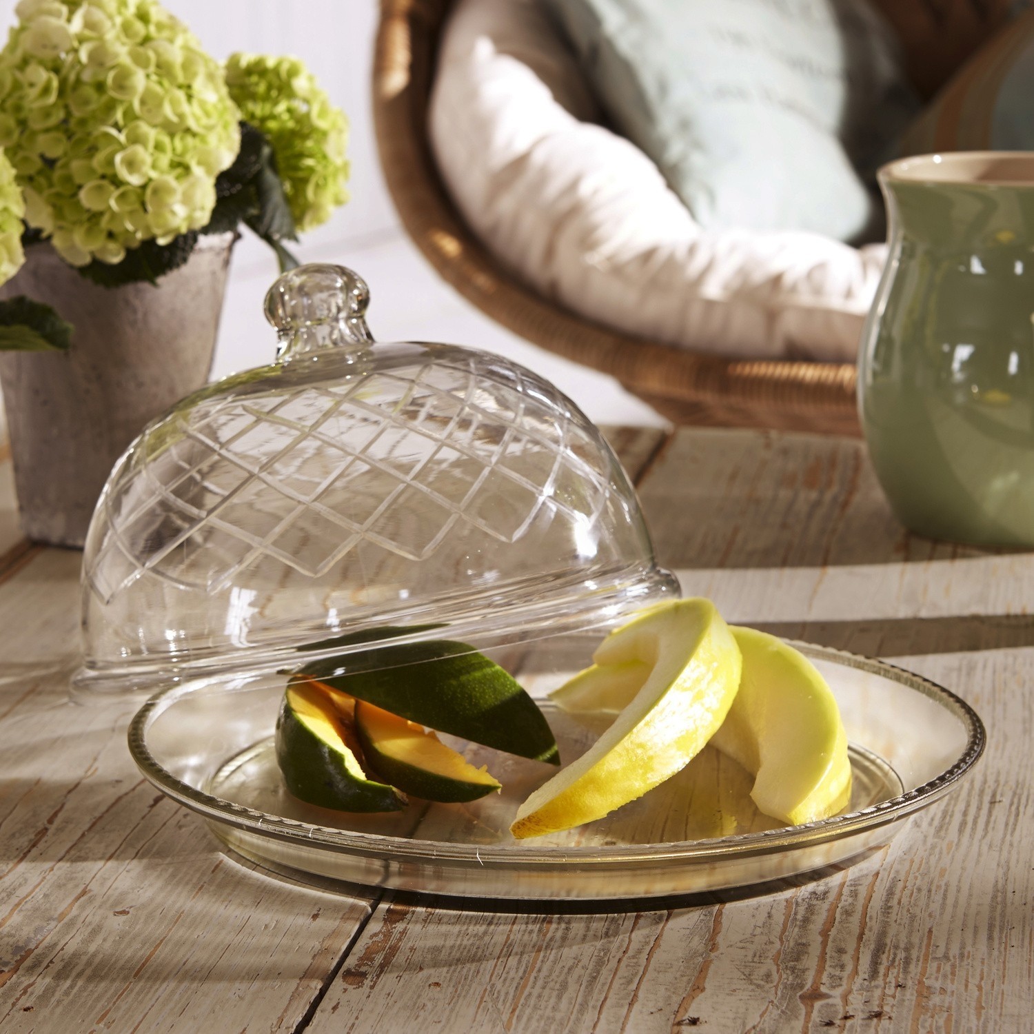 Set de 2 campanas de cristal con plato Darlington