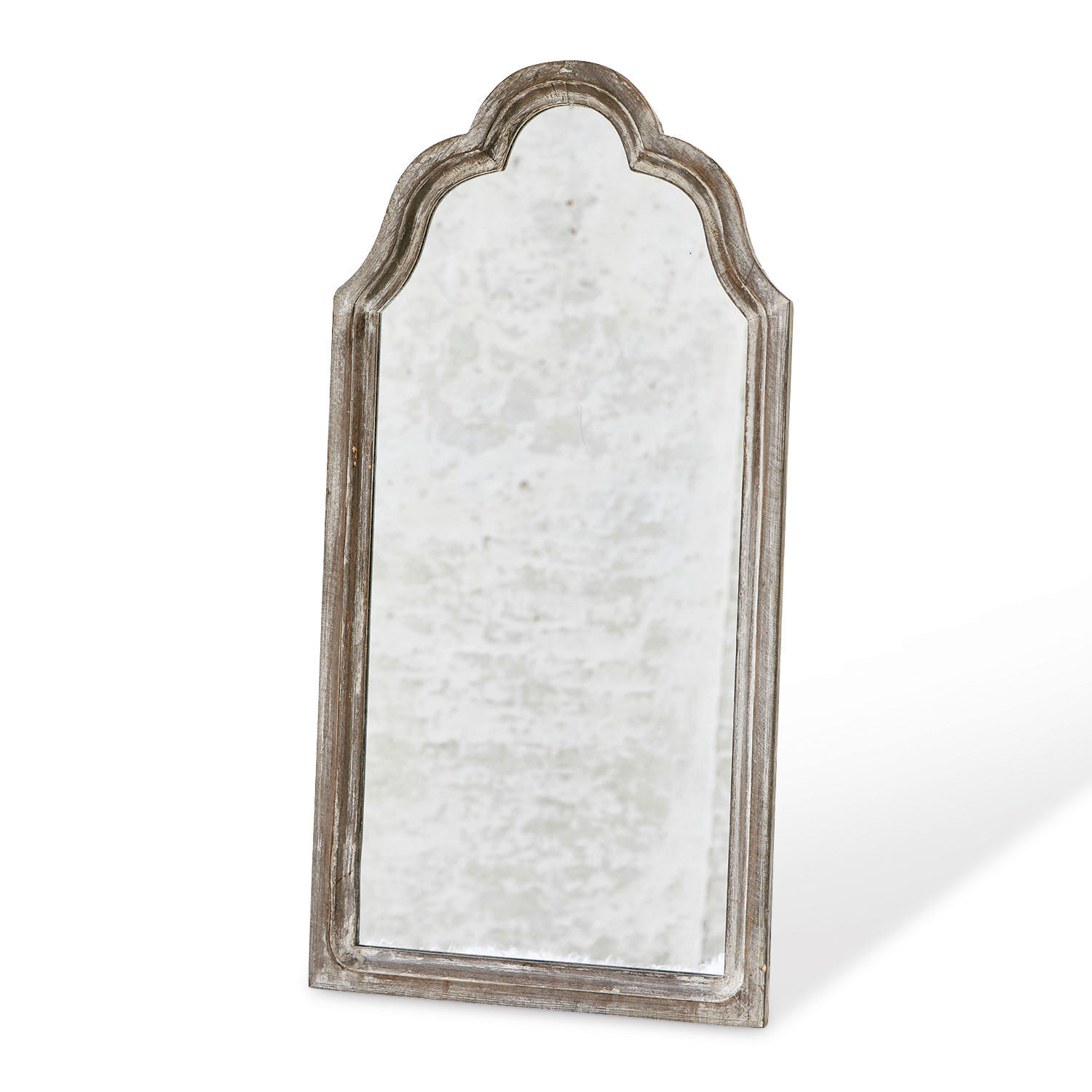 Espejo Libasse Espejo con marco de madera envejecida gris, decoración vintage para interiores