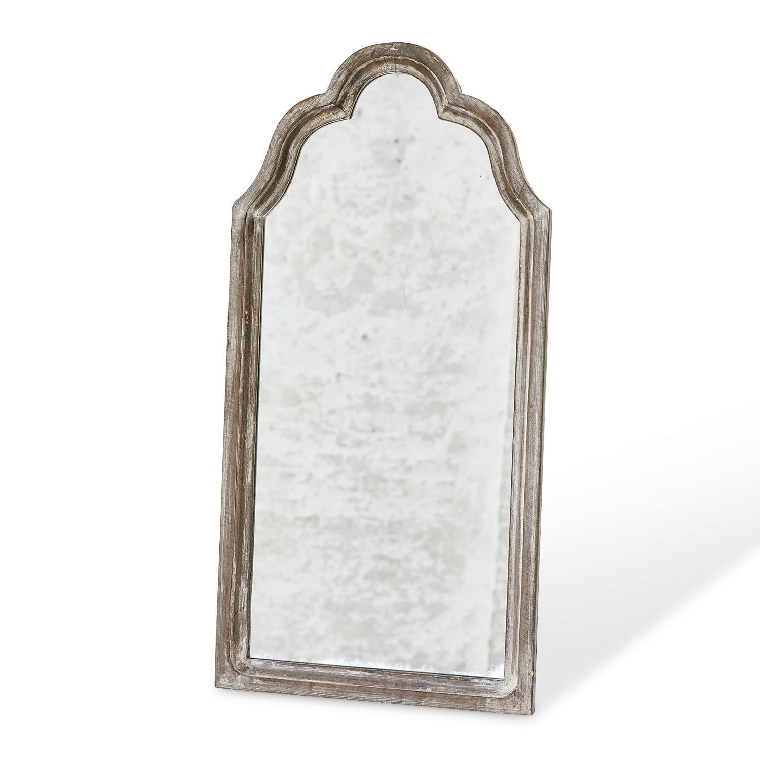 Espejo Libasse Espejo con marco de madera envejecida gris, decoración vintage para interiores