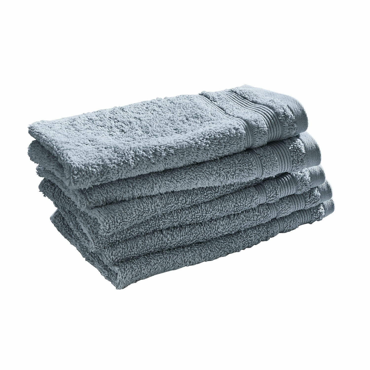 Set de 6 toallas de invitado azules de algodón suave, ideales para baño y visitas