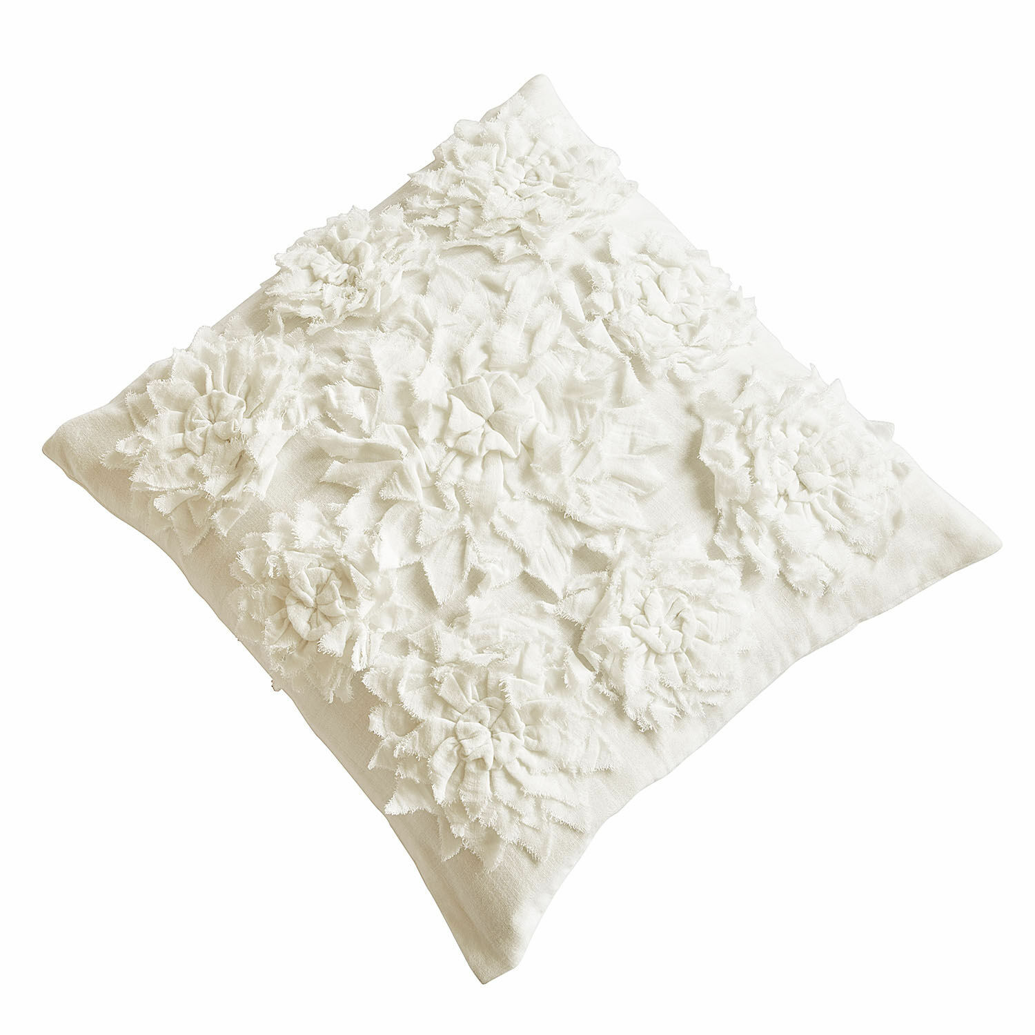 Funda de cojín Dorevil Cojín decorativo blanco de algodón con diseño floral en relieve para sala de estar