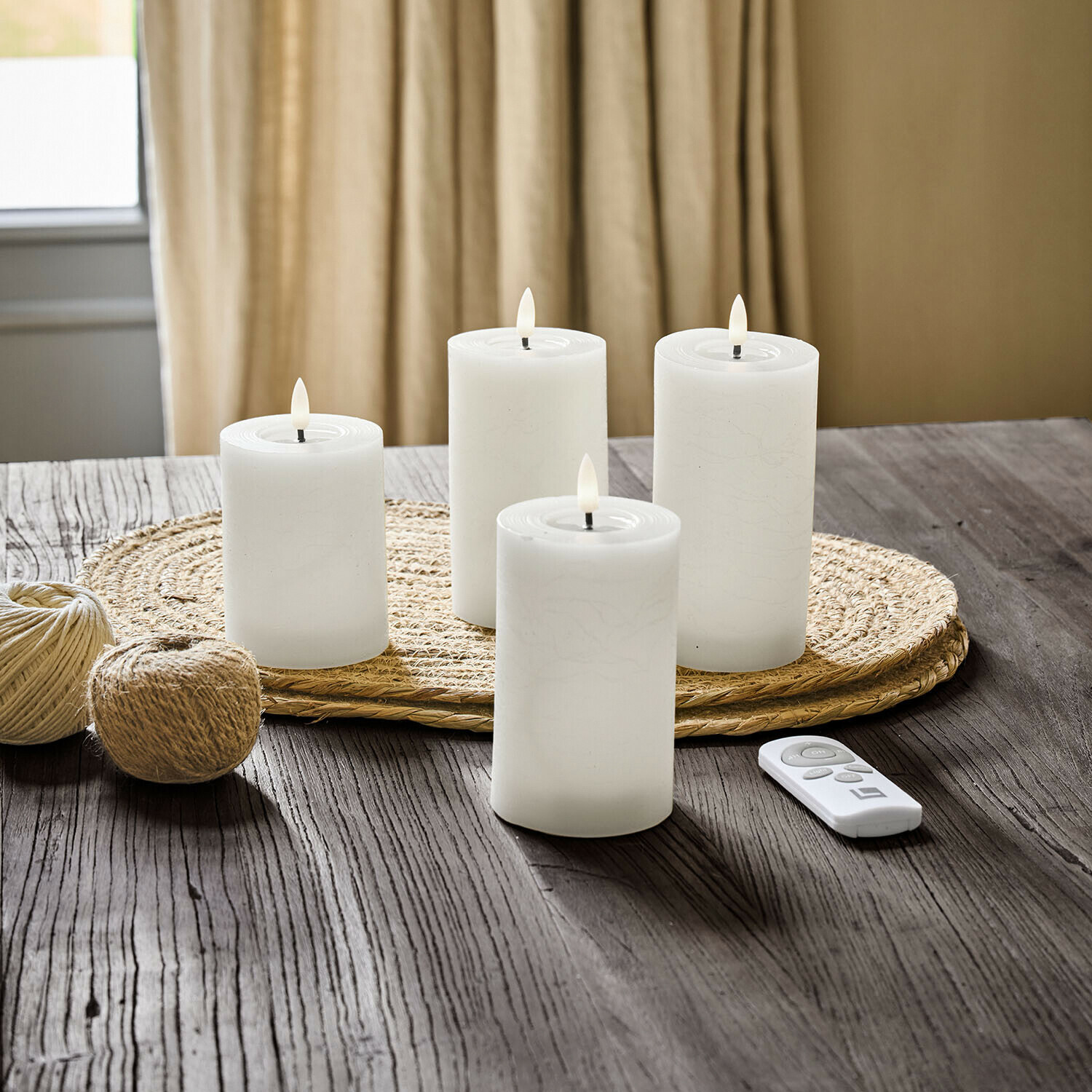 Set de 4 velas LED tipo pilar Ljusvik