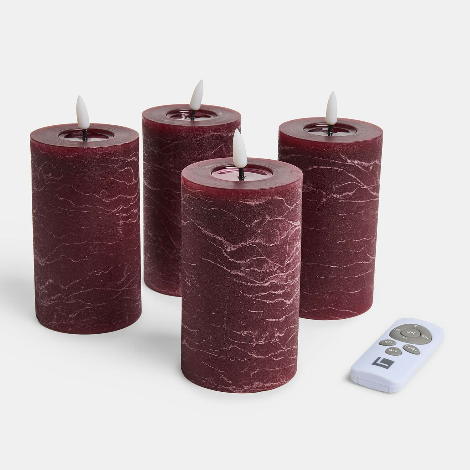 Set de 4 velas LED cilíndricas Rimfalla