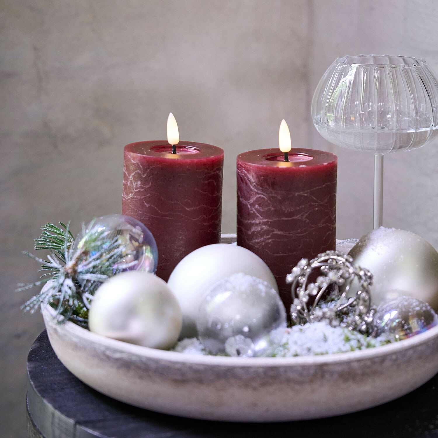 Set de 4 velas LED cilíndricas Rimfalla