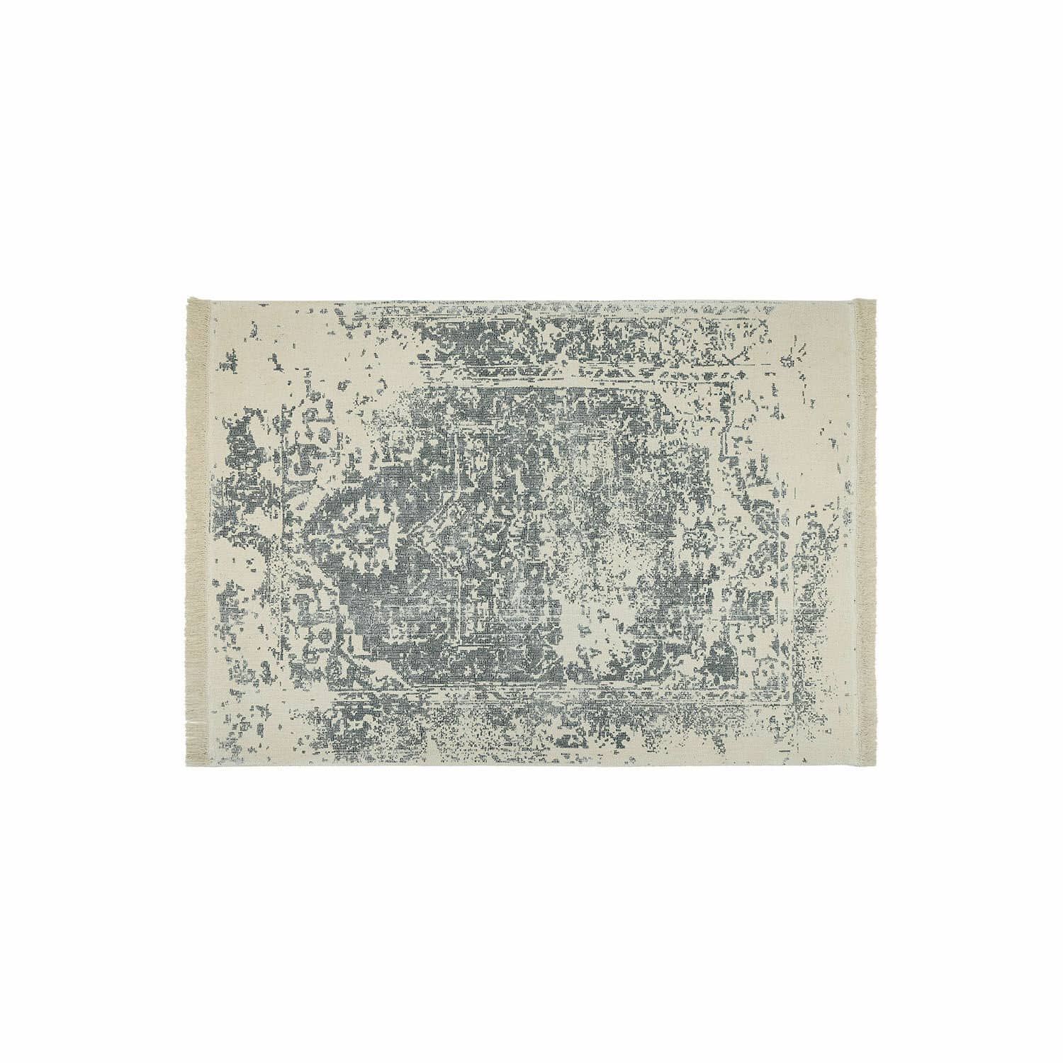 Alfombra Lortet Alfombra de algodón en crema y gris con diseño vintage sutil para sala de estar