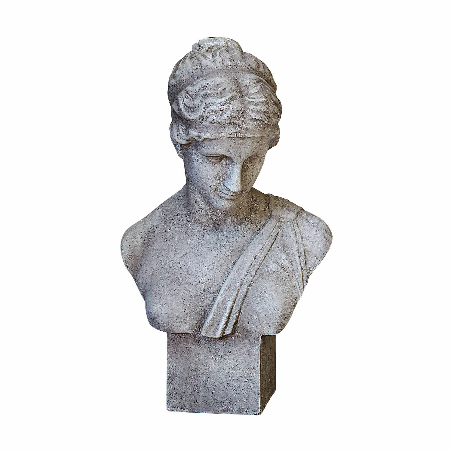 Busto Castolio Busto de piedra gris con estilo clásico romano para decoración interior y jardín