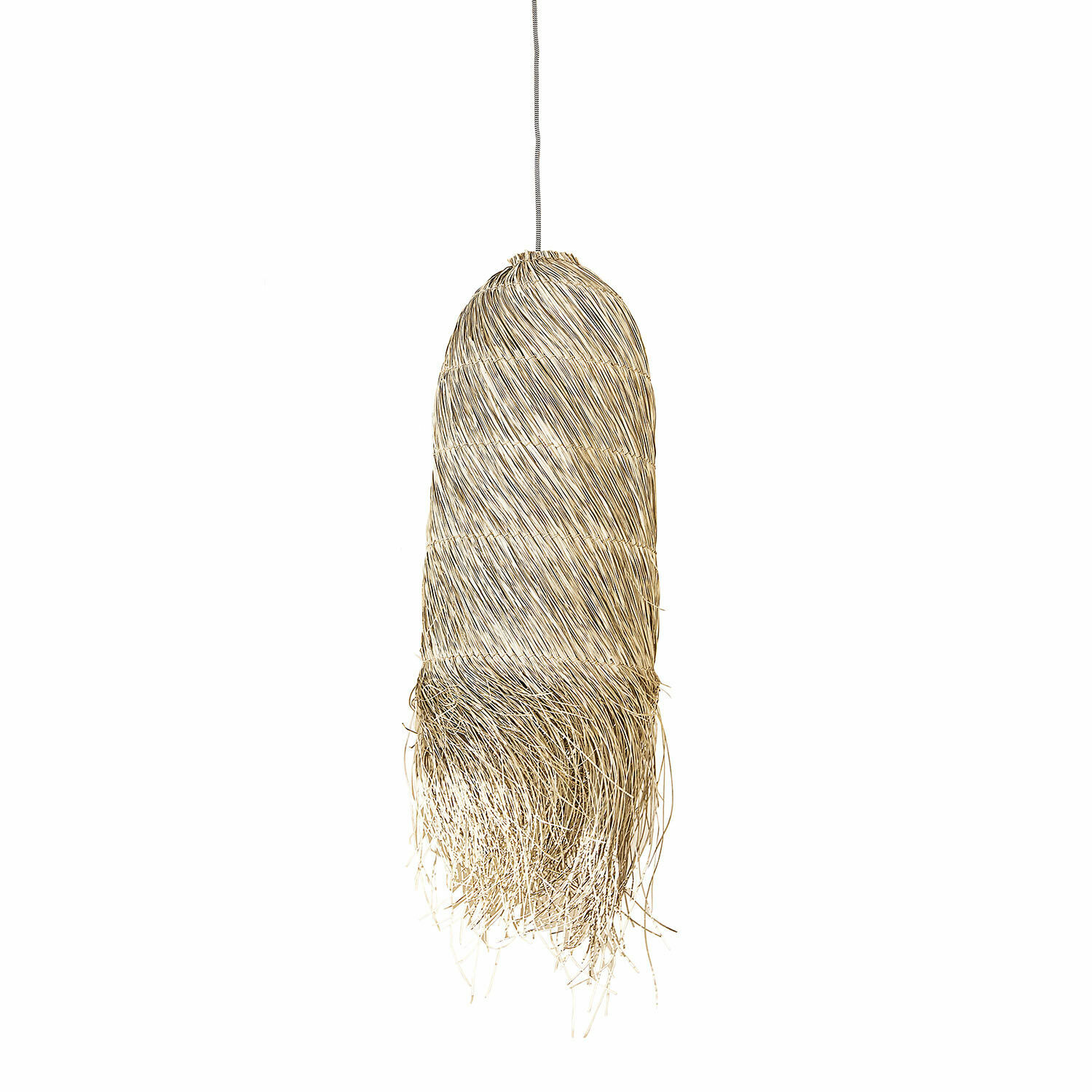 Pantalla Shereena Lámpara colgante de ratán natural beige, lámpara decorativa para salón moderno