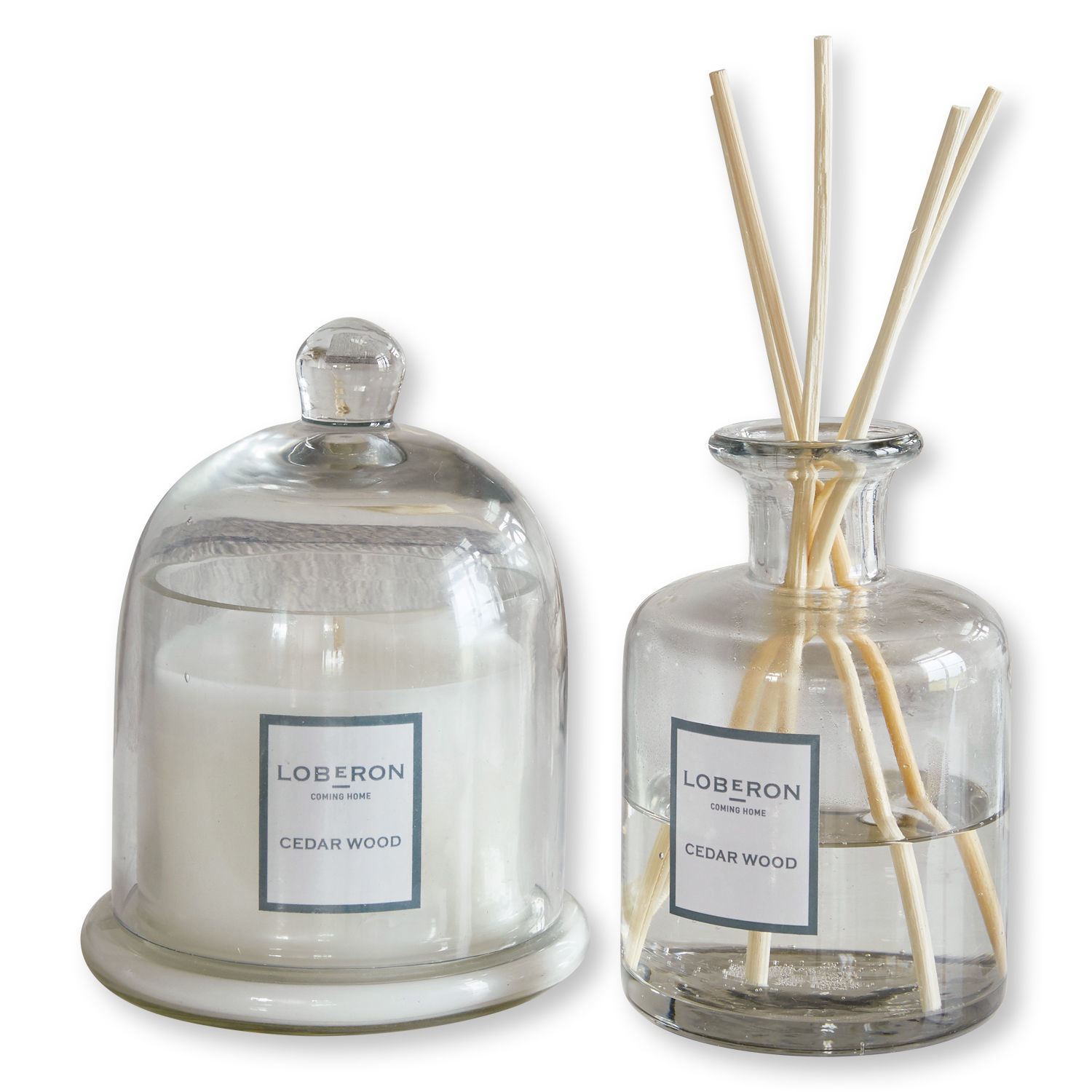 Set de fragancias Vanis Vela y difusor de aroma en vidrio transparente con fragancia de madera de cedro para decoración