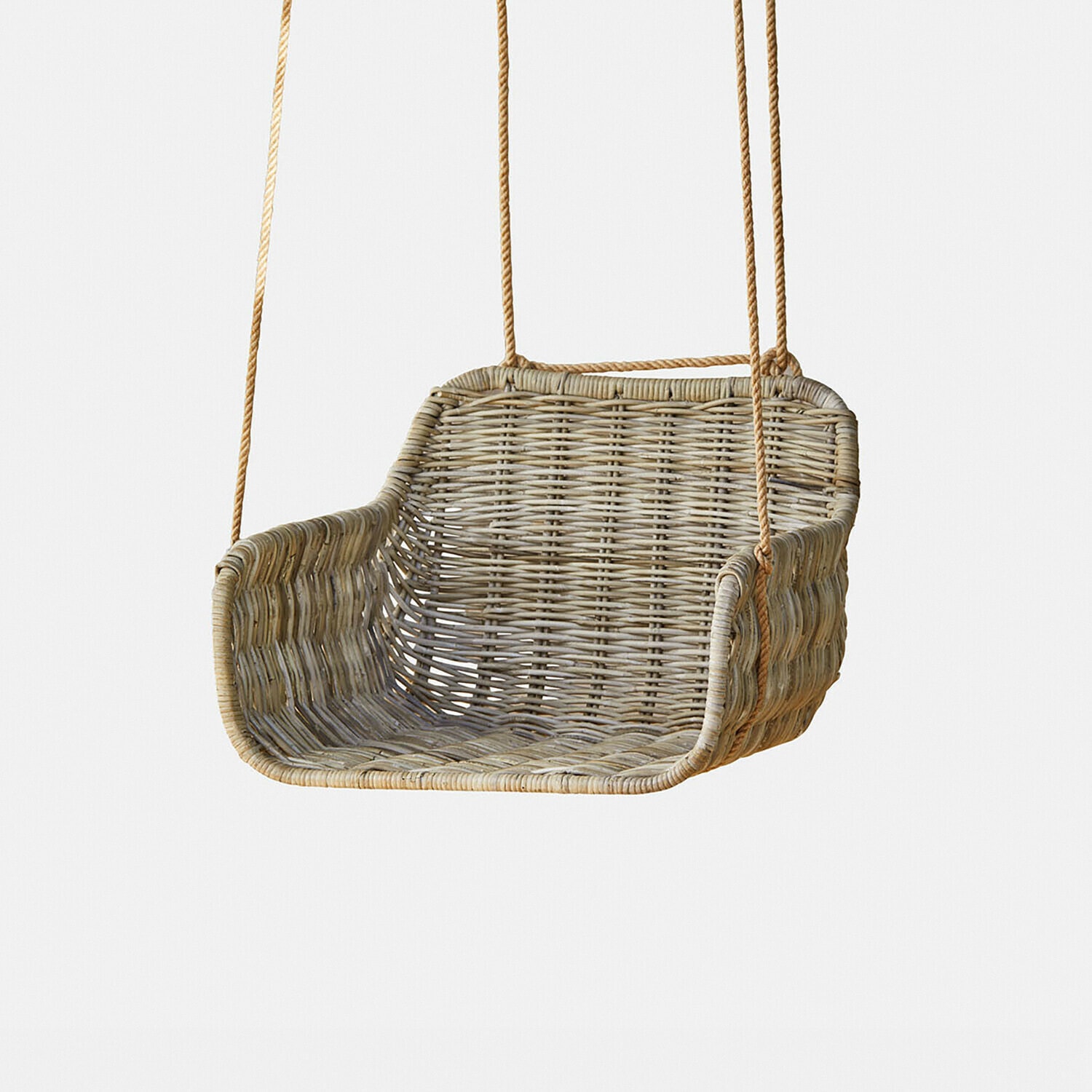 Silla colgante Frelonza Columpio de ratán en color natural con asiento cómodo y cuerdas para colgar