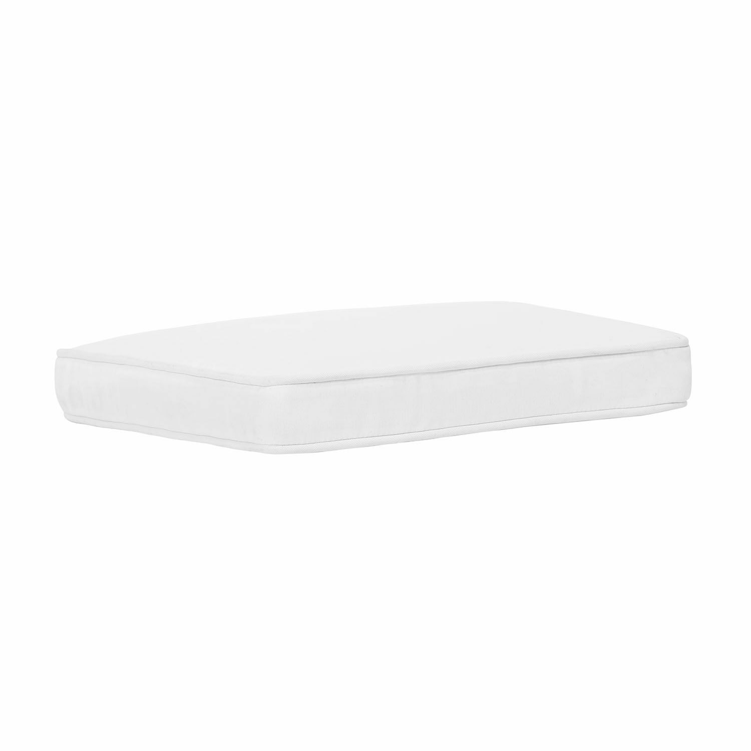 Cojín rectangular blanco de tela para muebles de jardín, cómodo y duradero para asiento