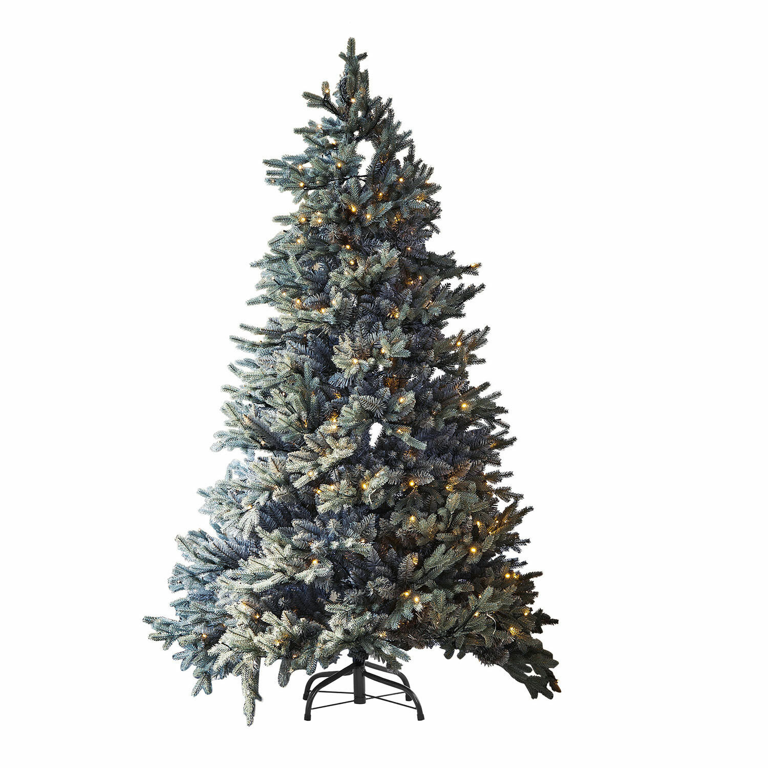 Árbol de Navidad Patrick Árbol de Navidad artificial con agujas verdes y luces cálidas en base metálica