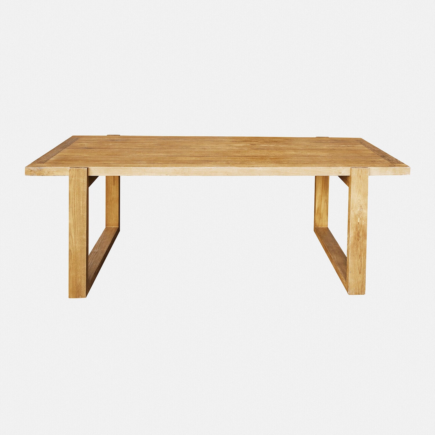 Mesa de madera maciza color natural con diseño sencillo, mueble para comedor