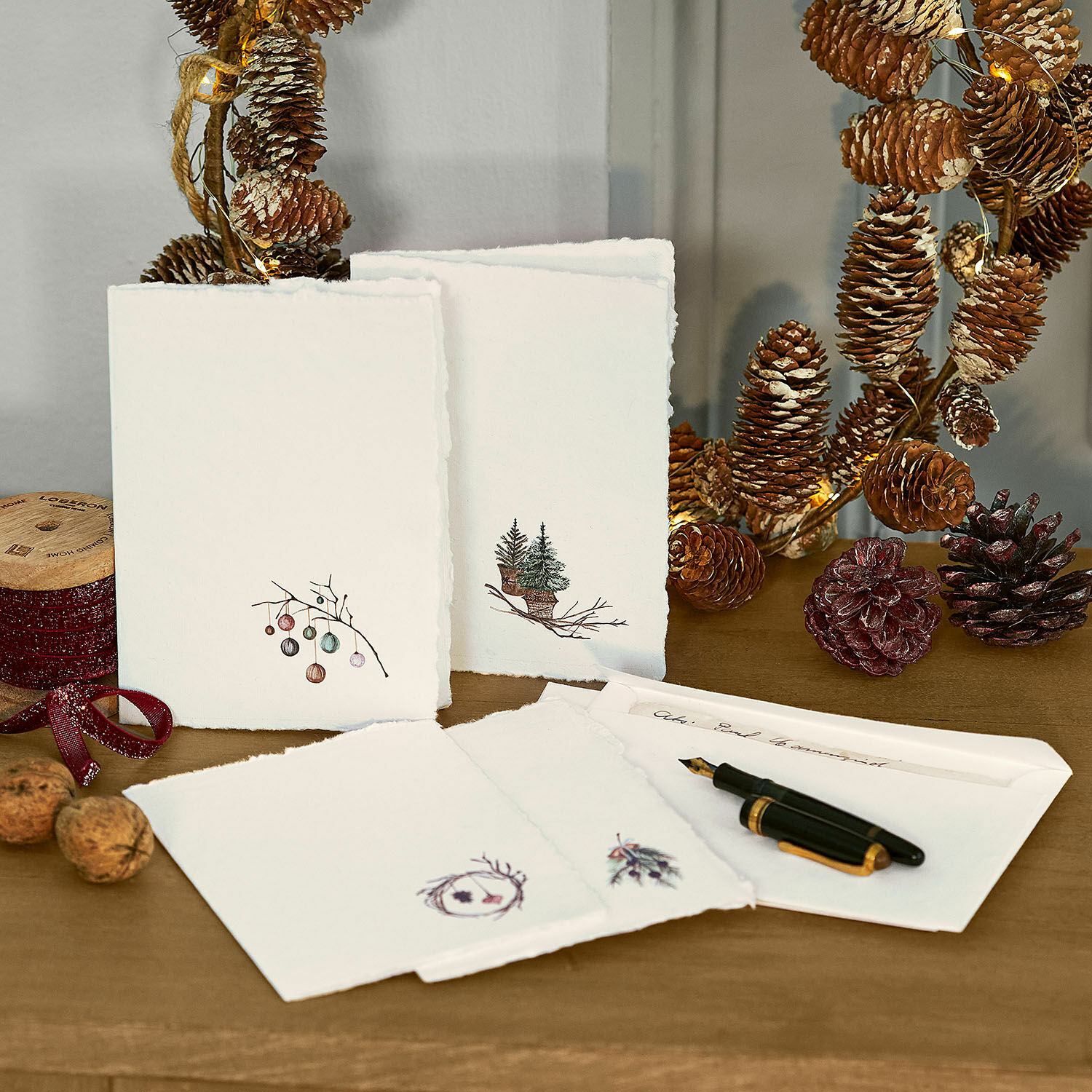 Set de 4 tarjetas de felicitación Velorine