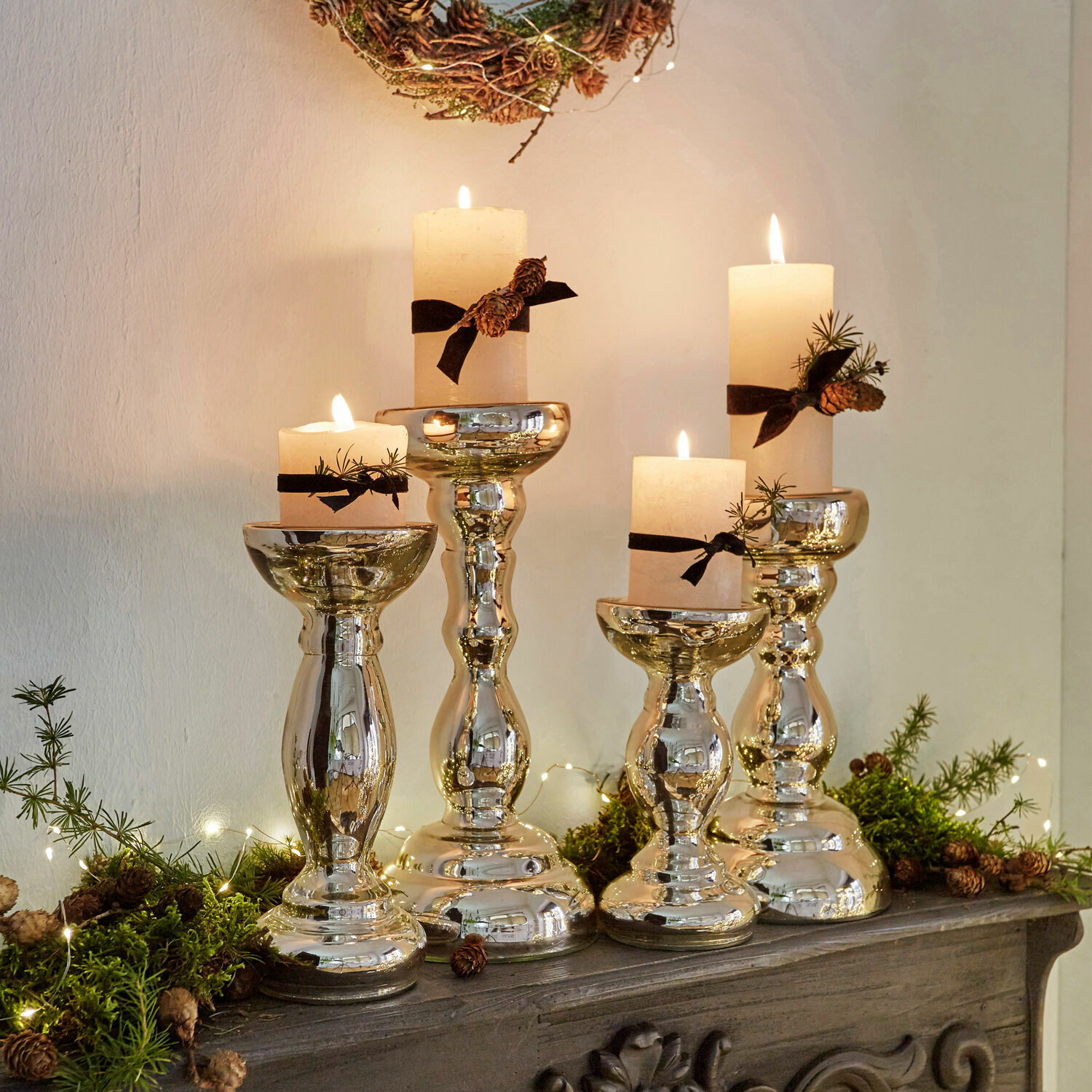 Juego de 4 candelabros Aajun