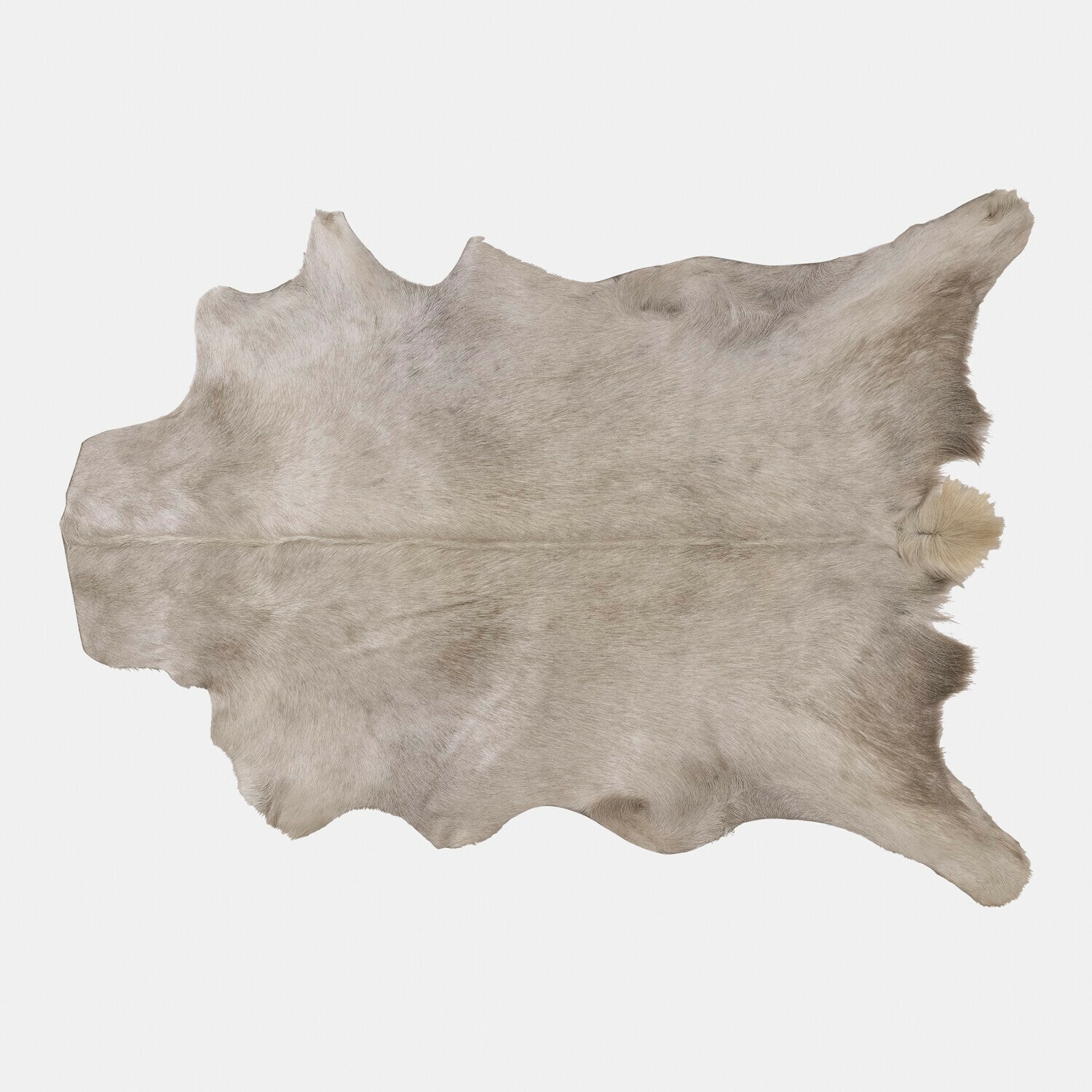 Alfombra de piel de cabra Piedro Piel natural en tonos beige claro y gris, alfombra decorativa para interiores acogedores