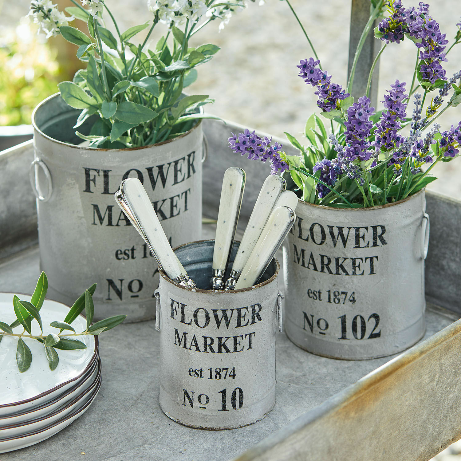 Set de 3 maceteros Flower Market