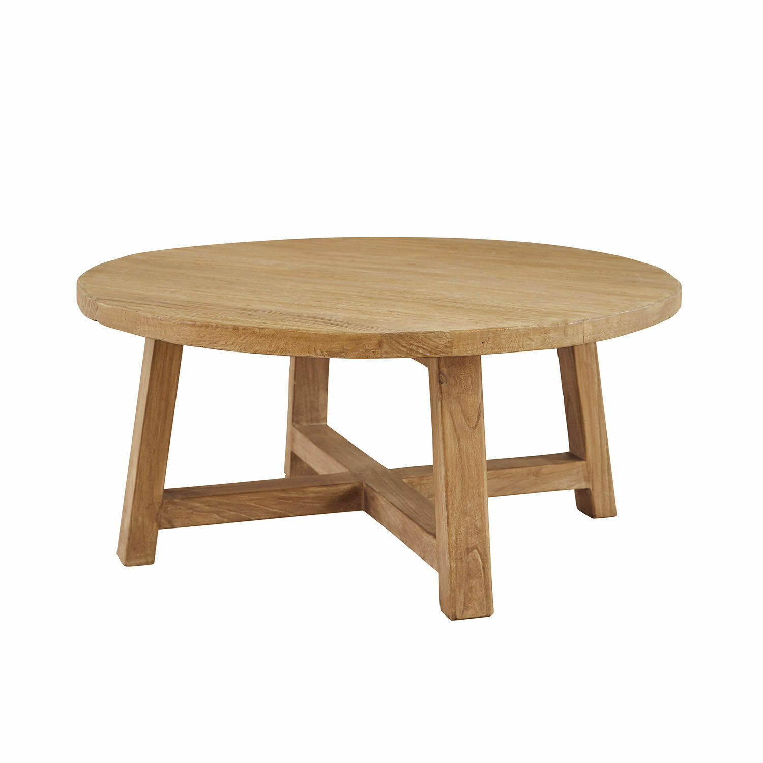marrón Mesa de centro redonda Gorivel de madera marrón natural para salón acogedor