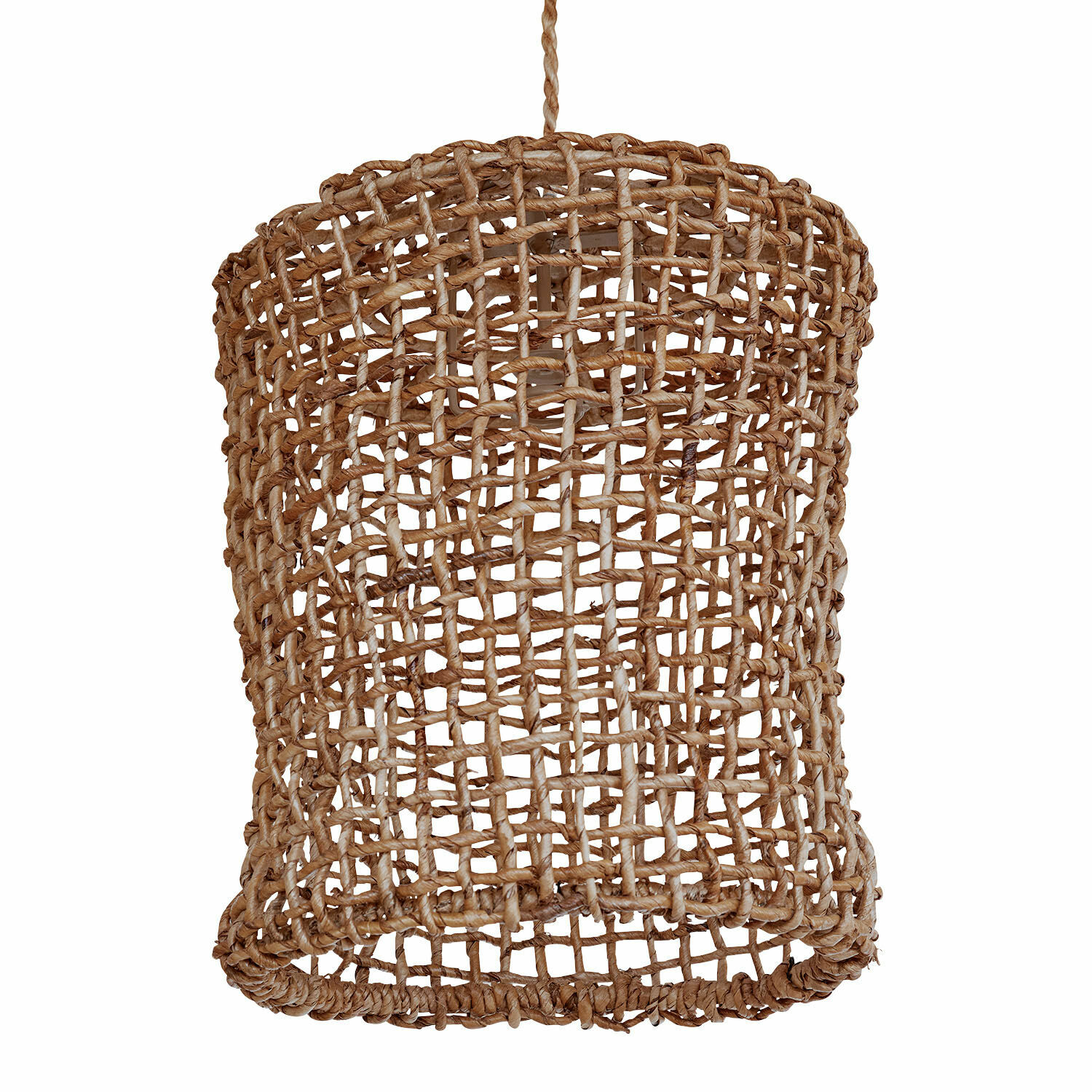 Pantalla Wellsford Lámpara colgante de ratán natural trenzado marrón, estilo bohemio para decoración interior