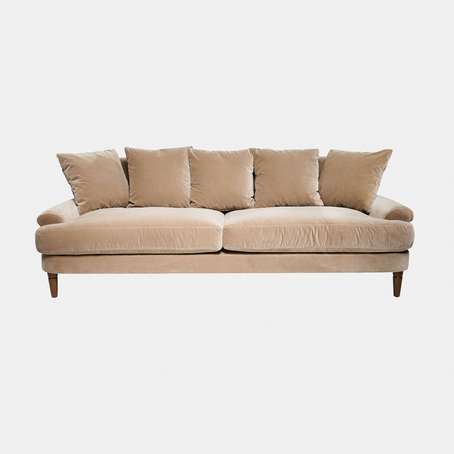 beige Sofá beige Rivermere de tela suave con cojines, cómodo para salón y descanso