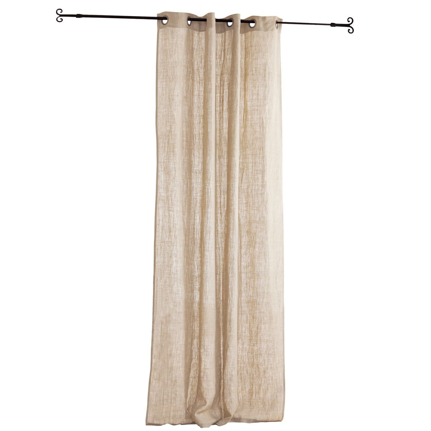 lino Cortina Salinas beige de lino natural, ligera y transpirable, ideal para interiores modernos