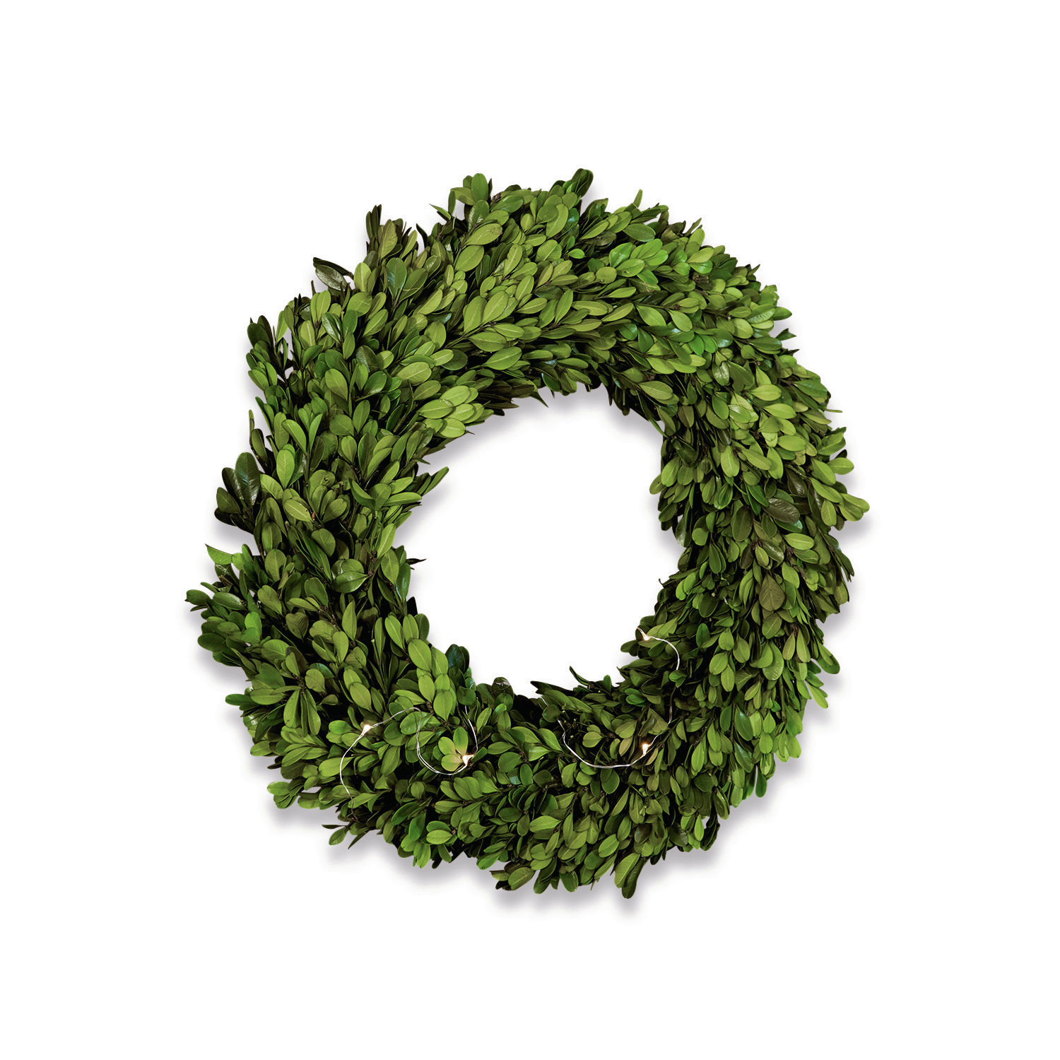 Corona Myrcella Corona decorativa de hojas verdes naturales, adorno de pared para temporada festiva