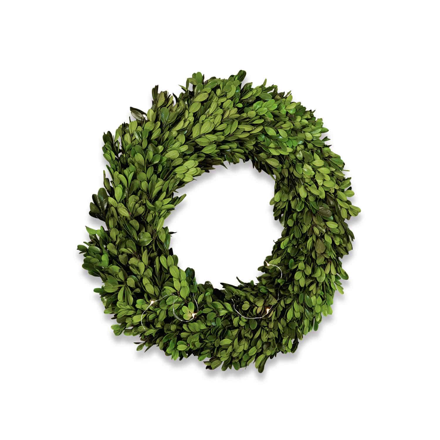 Corona Myrcella Corona decorativa de hojas verdes naturales, adorno de pared para temporada festiva