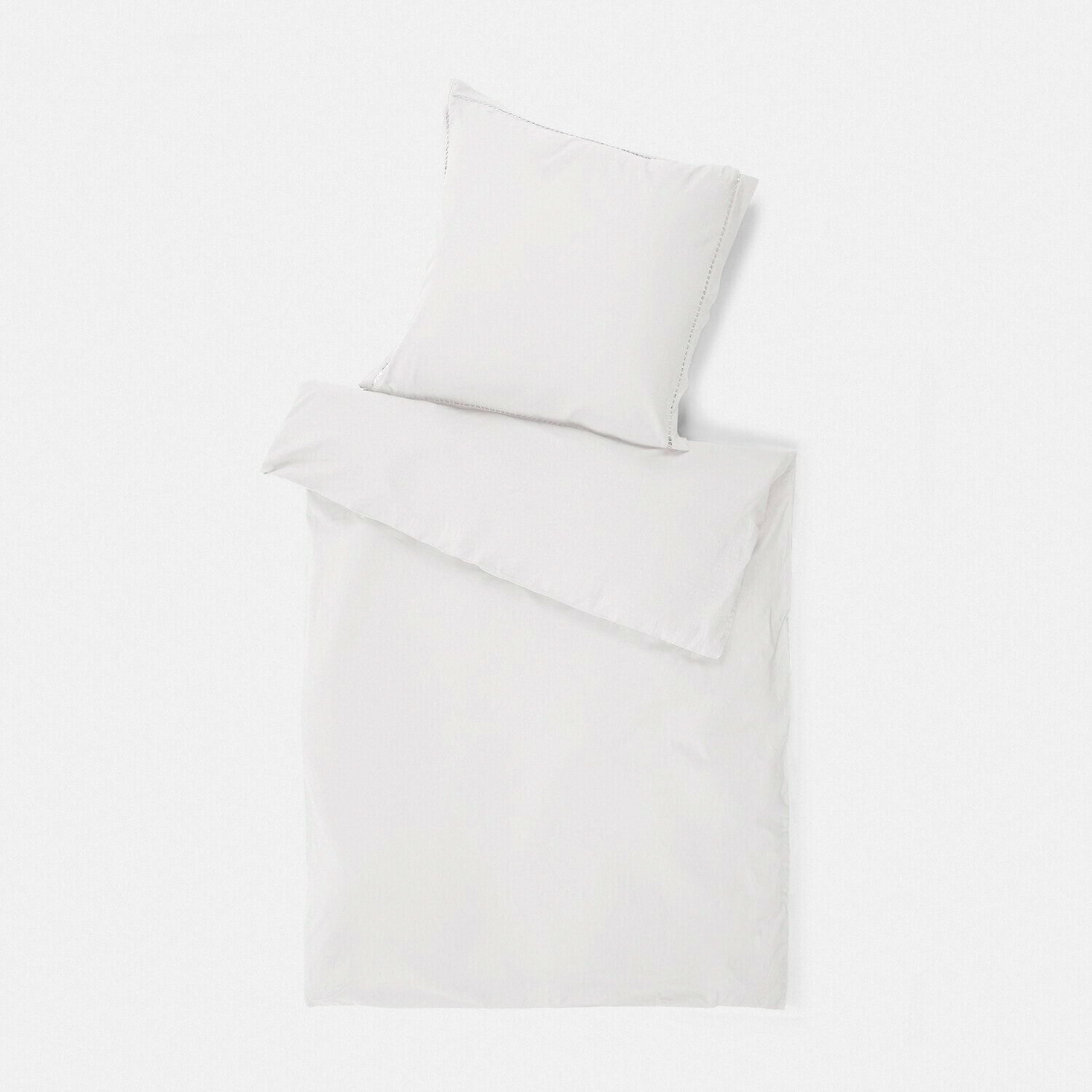 Ropa de cama Belvero Ropa de cama blanca de algodón suave con funda de almohada y edredón, diseño minimalista