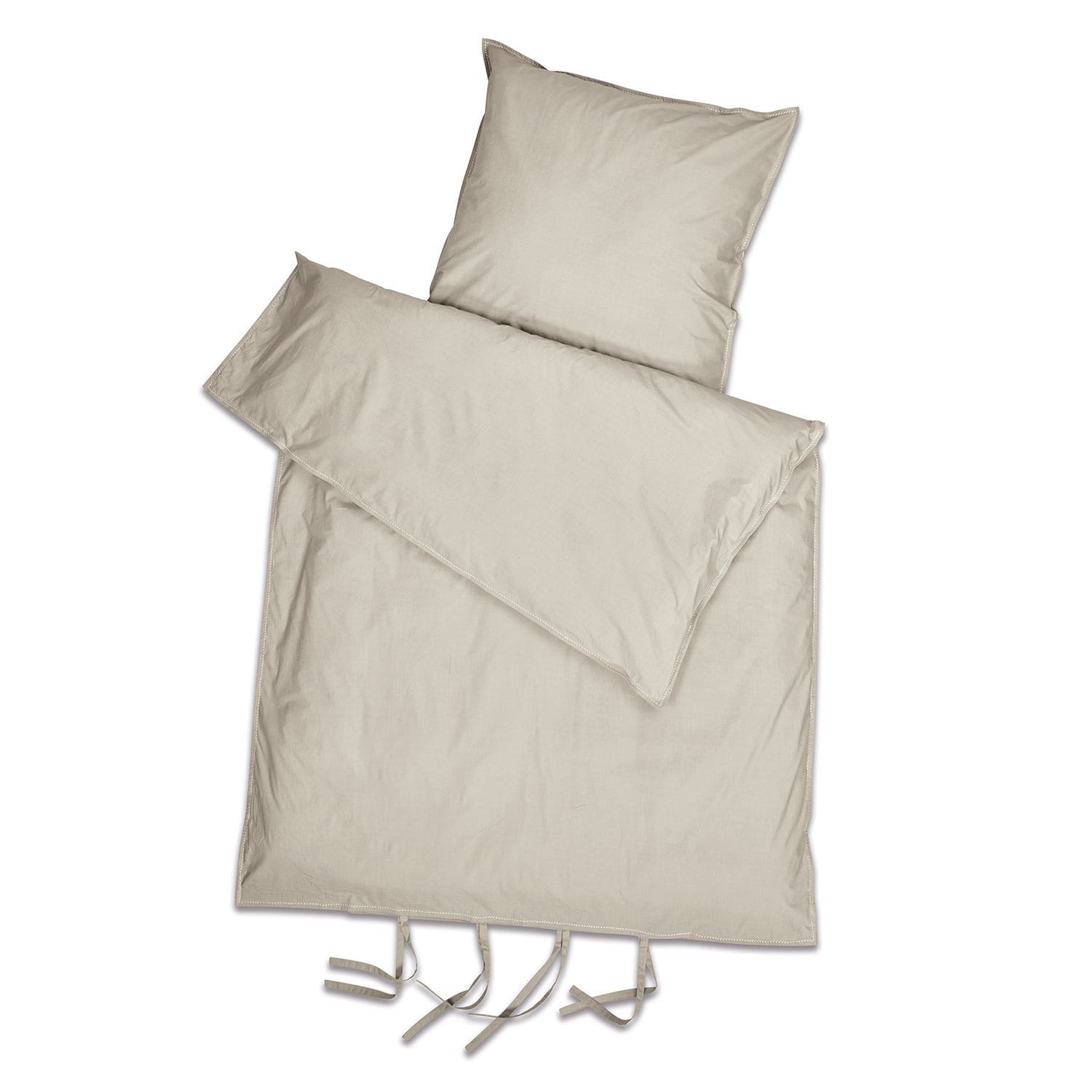 Ropa de cama Monthelie beige de algodón con lazos, suave y cómoda para dormitorio