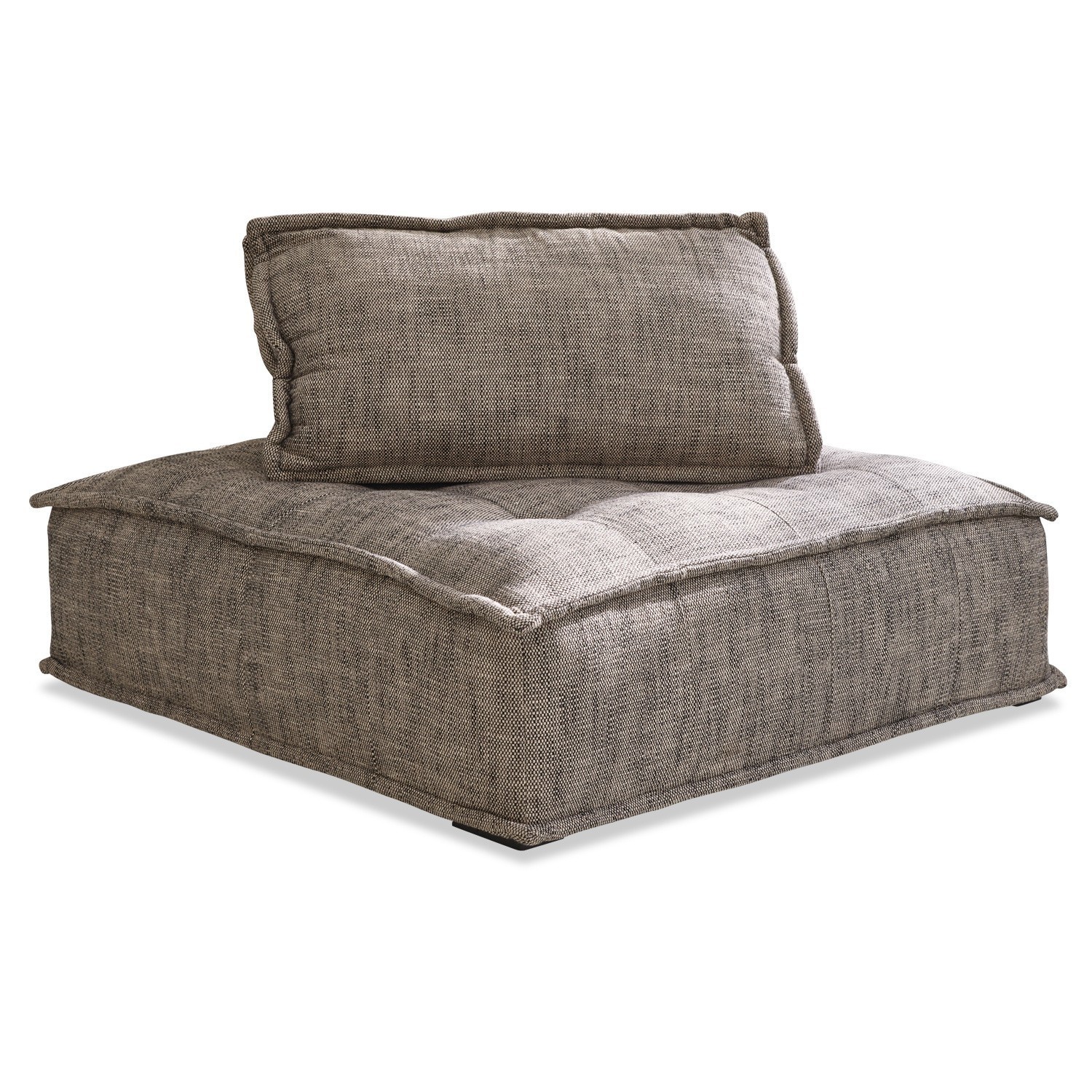 gris Sofá lounge Tesshill gris tapizado con cojín suave, mueble moderno y cómodo para salón