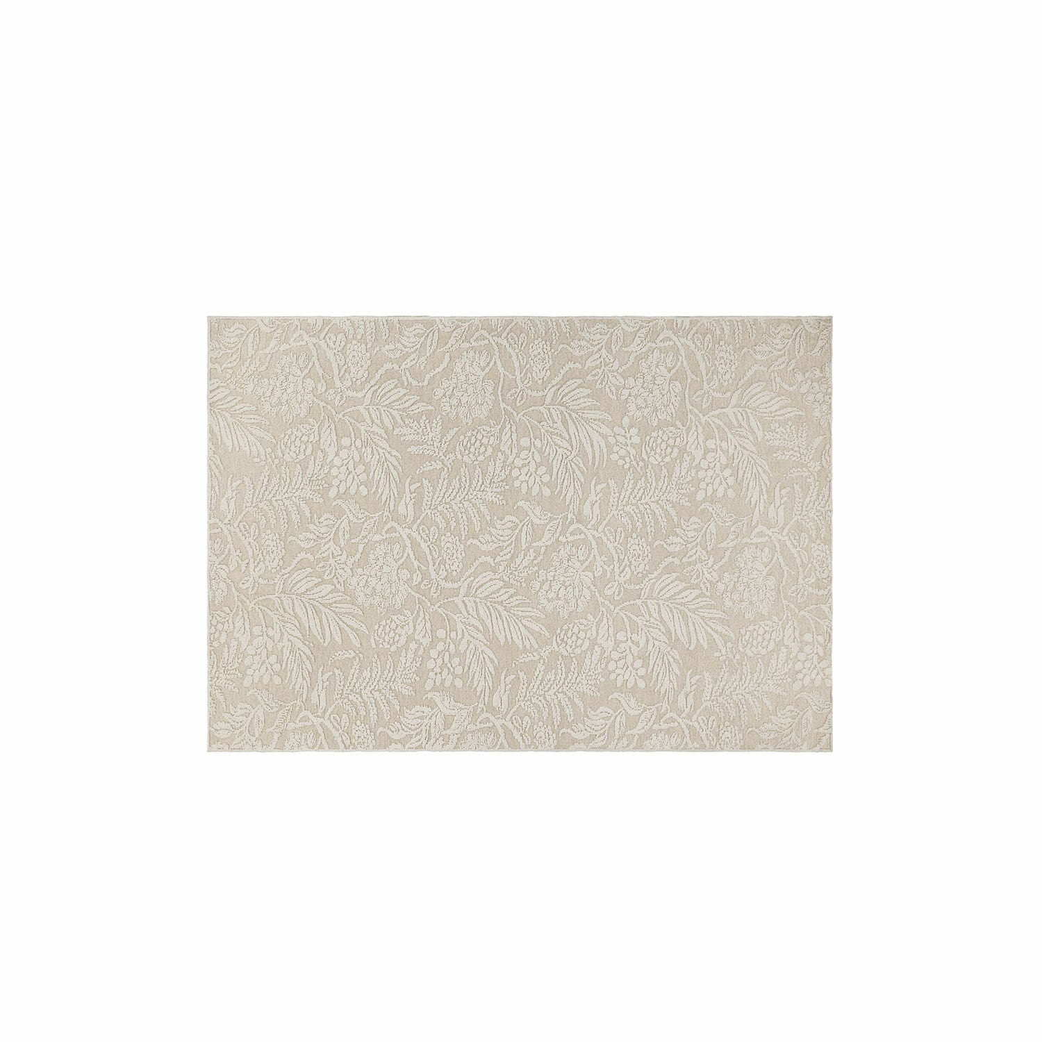 Alfombra Azimra Alfombra beige con diseño vegetal, material suave, decoración de interiores, accesorio elegante para salón