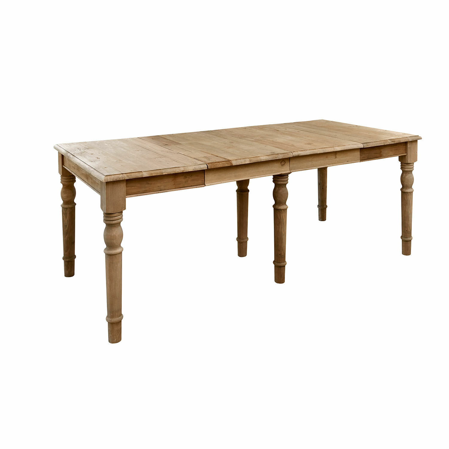 Mesa Bergenfield Mesa extensible de madera de pino natural, mueble sólido para comedor clásico