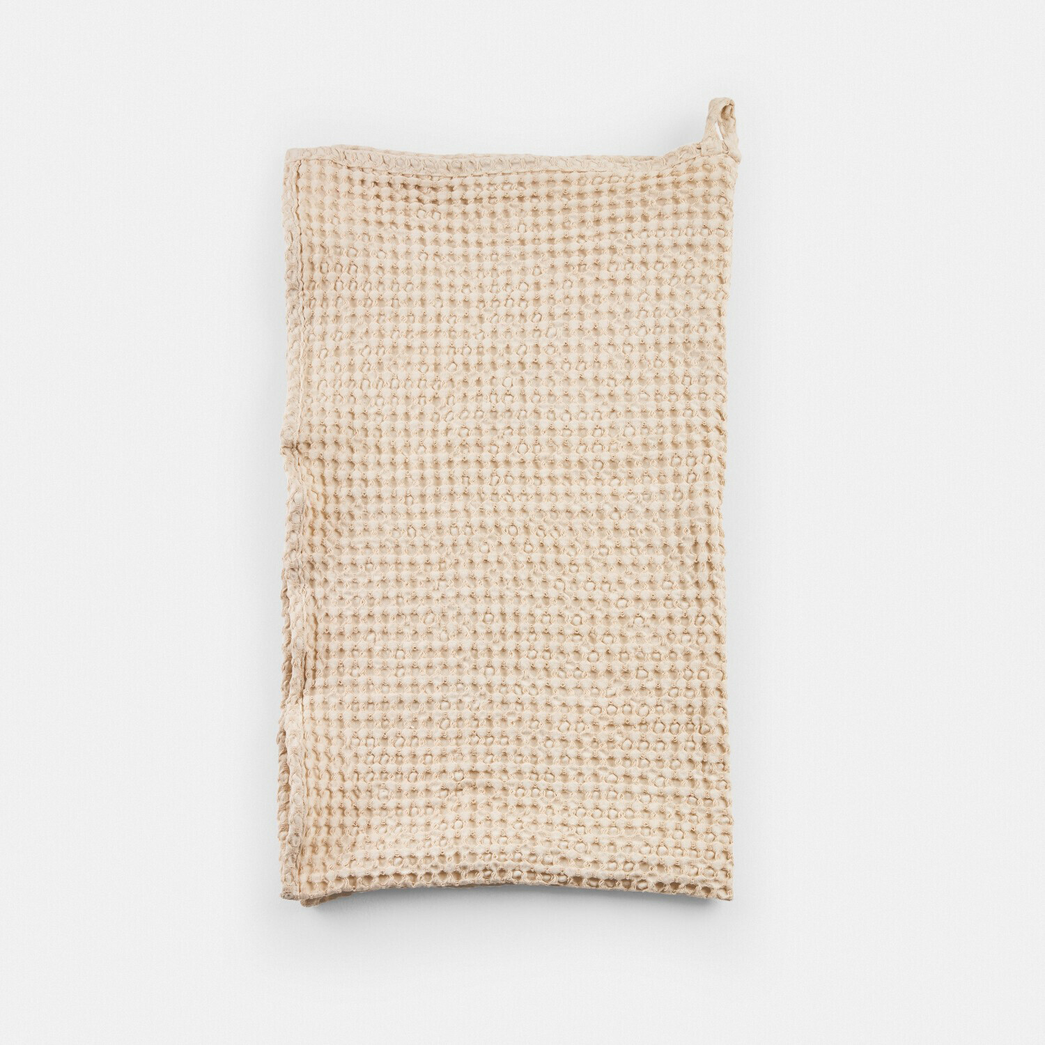 beige Toalla beige Maralei de algodón con textura de gofre, suave y absorbente para baño