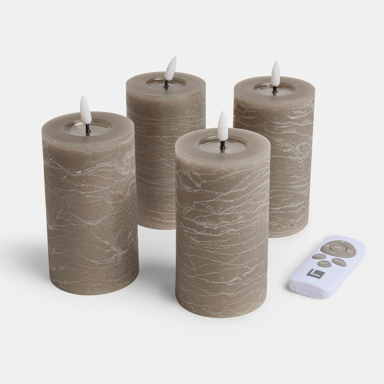 Set de 4 velas LED cilíndricas Rimfalla Set de 4 velas LED cilíndricas Rimfalla