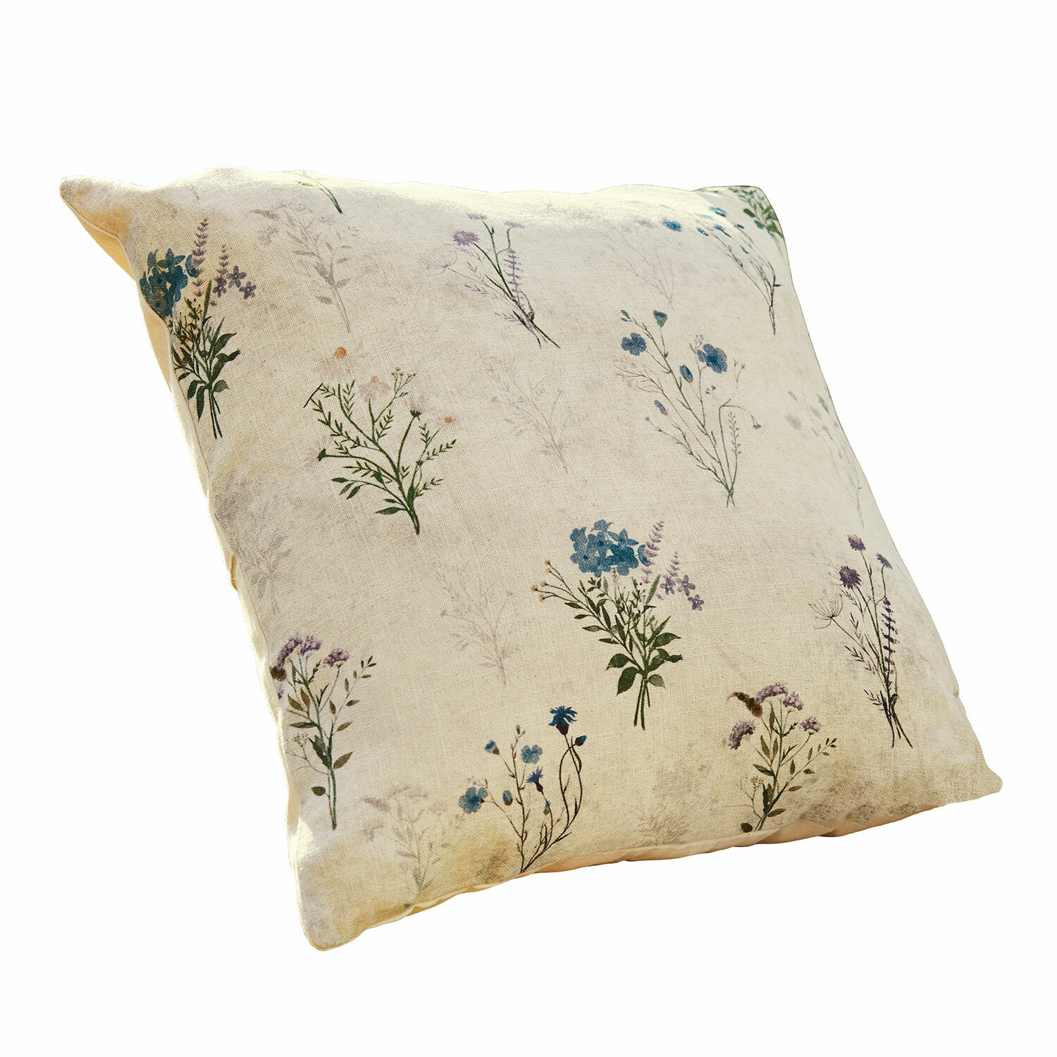Funda de cojín Cabinda Cojín decorativo beige de algodón con estampado floral, suave y elegante para salón