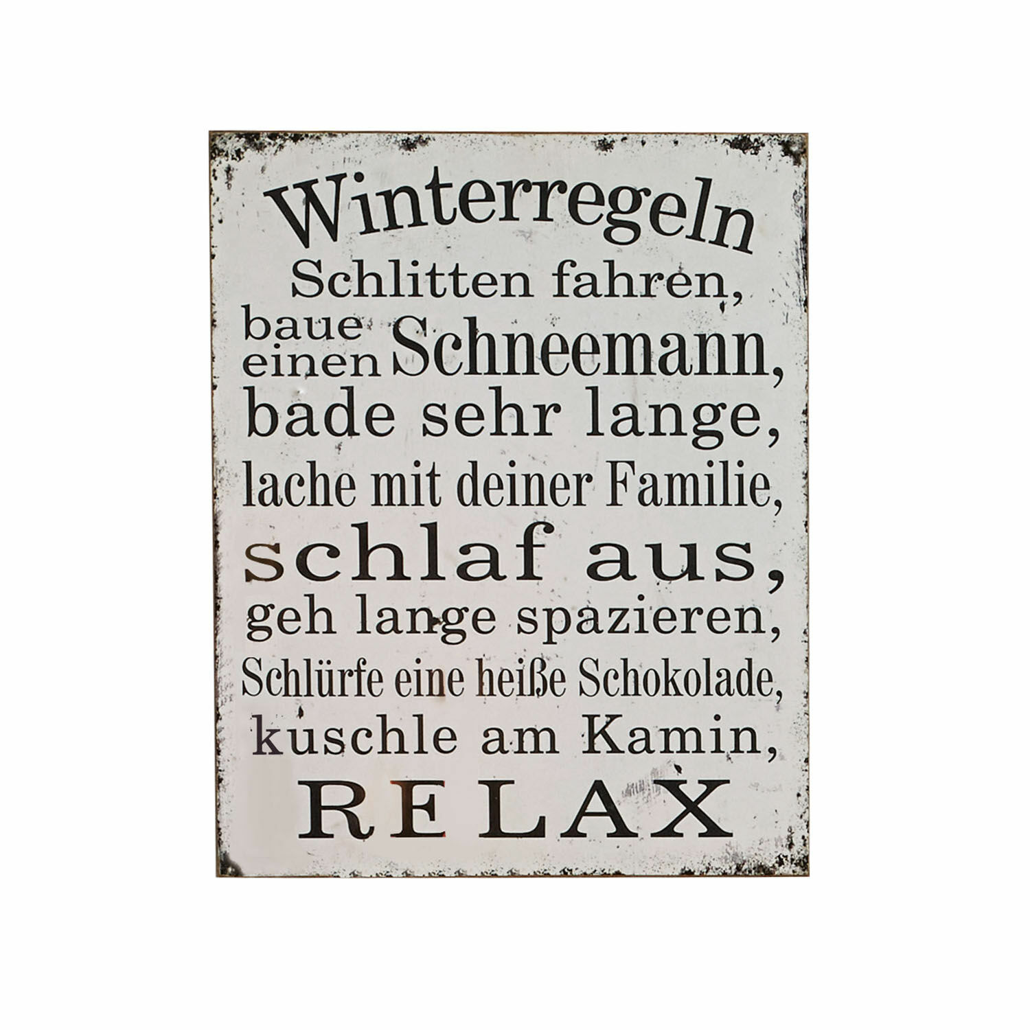 Tablero decorativo Winterregeln