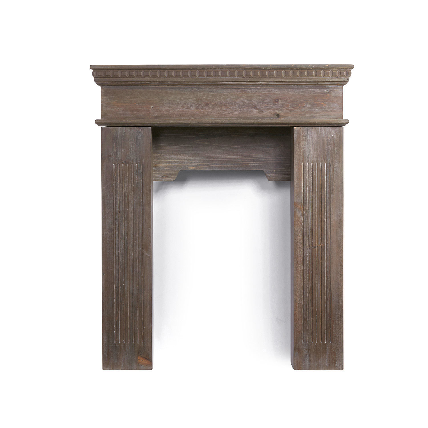 marrón envejecido Consola de chimenea Leesburg de madera en color marrón antiguo, mueble rústico para salón