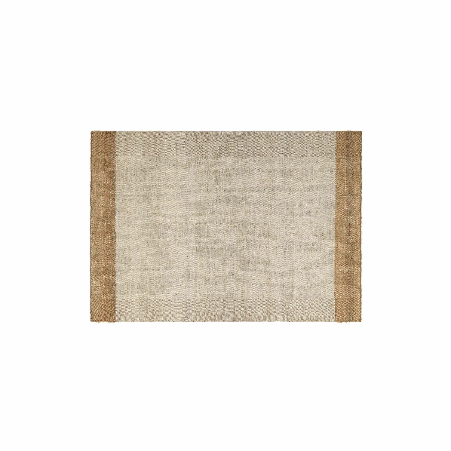 Alfombra Estelune Alfombra rectangular de yute natural beige con bordes marrones, decoración para el hogar