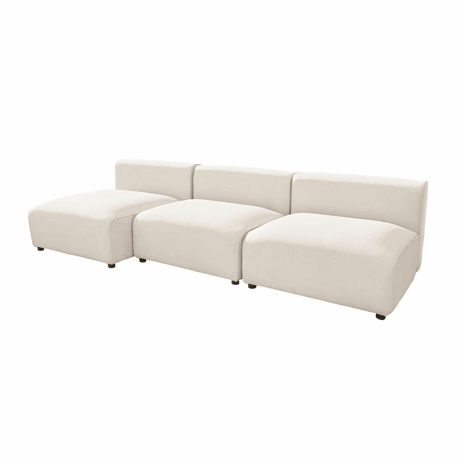 Grupo de asientos Vézère Sofá modular moderno en tela cremosa suave para sala de estar cómoda