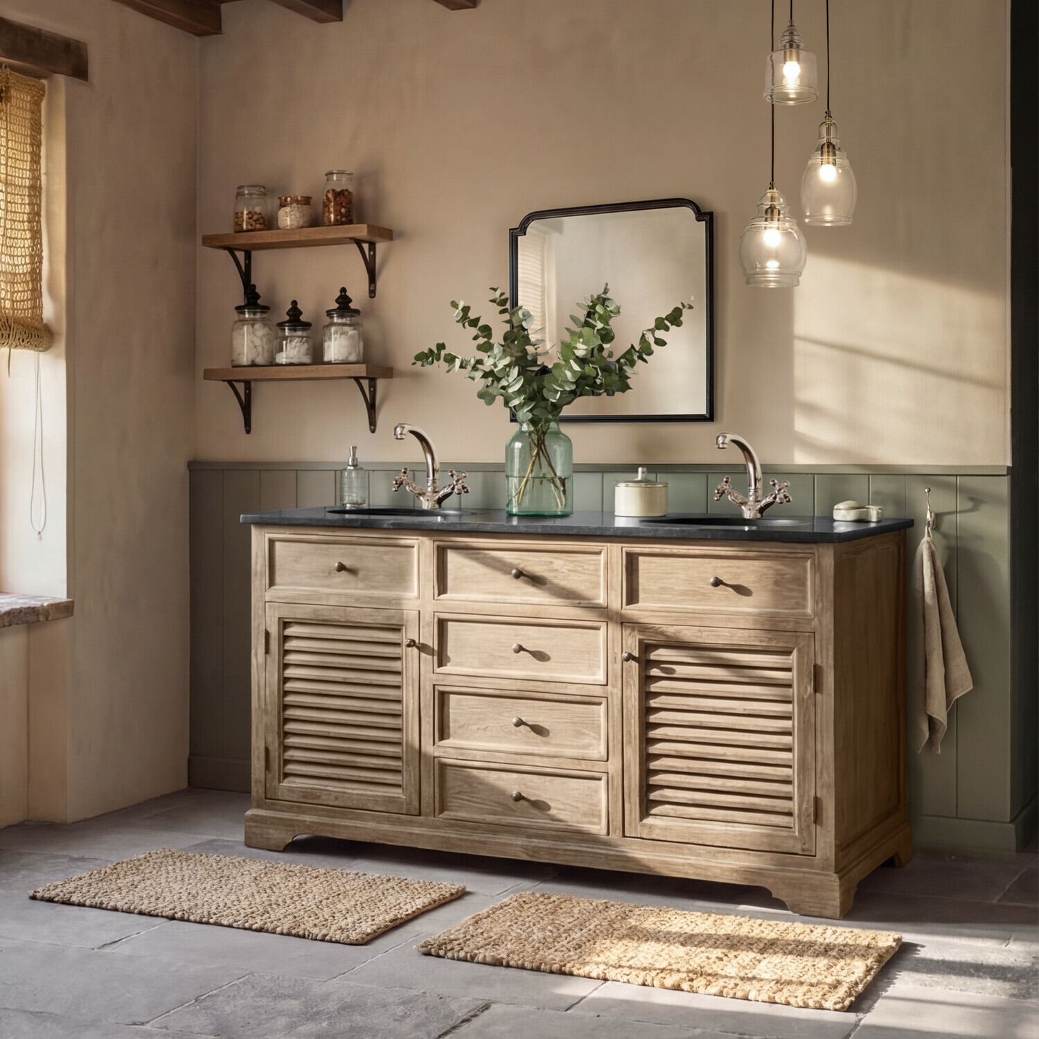 Mueble de lavabo doble Malmaison