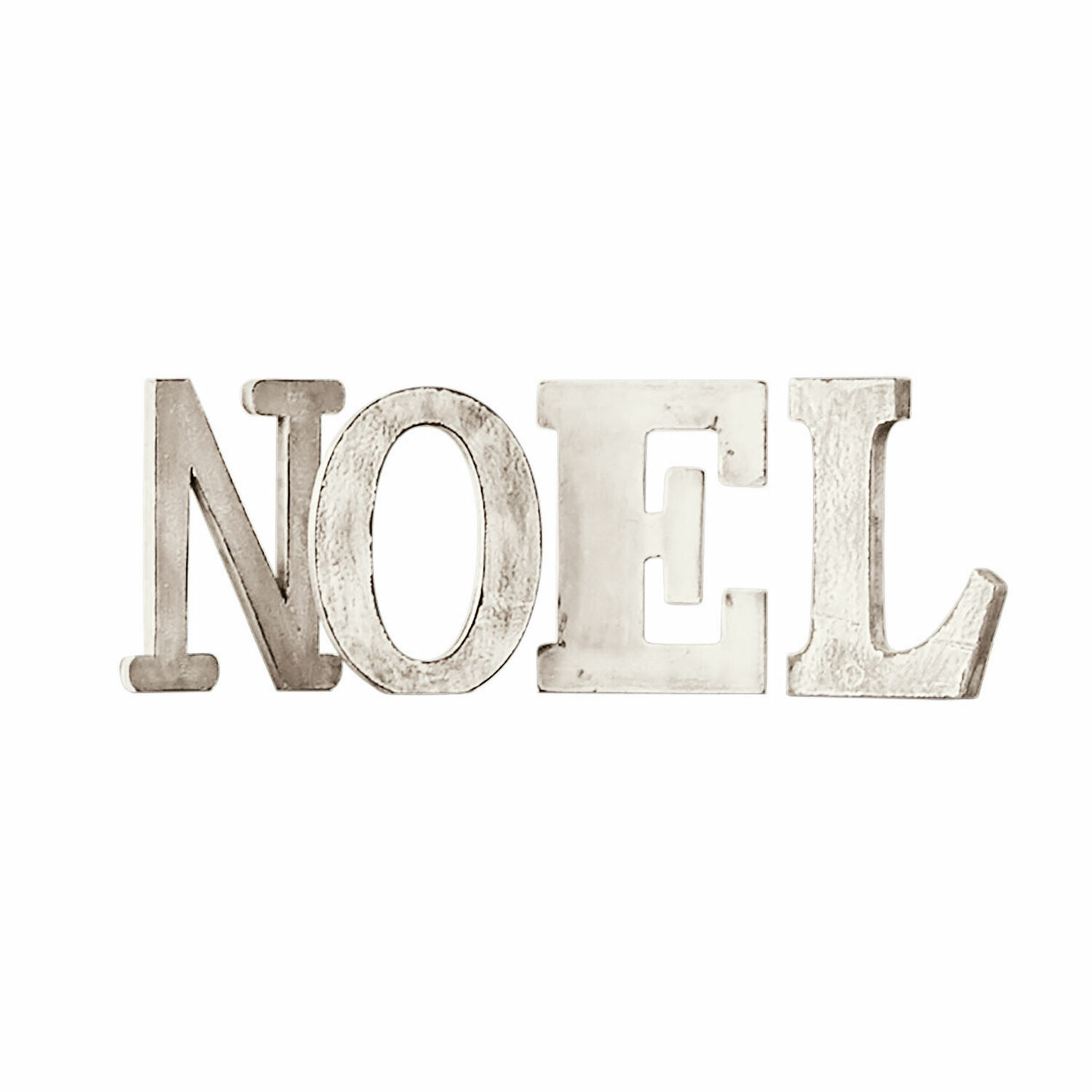 Letras decorativas NOEL en blanco antiguo para decoración navideña interior