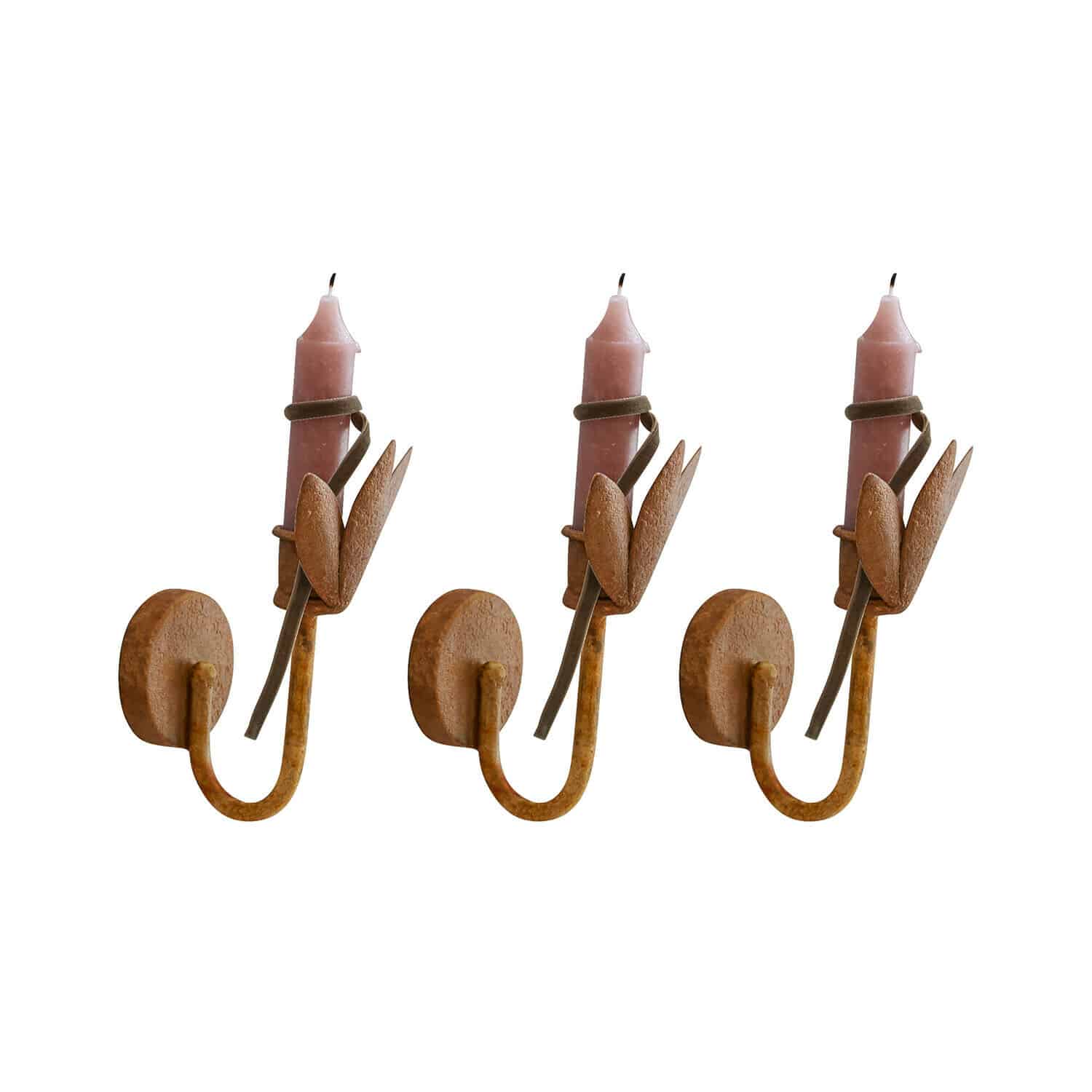 Set de 3 portavelas de pared Cressivaux