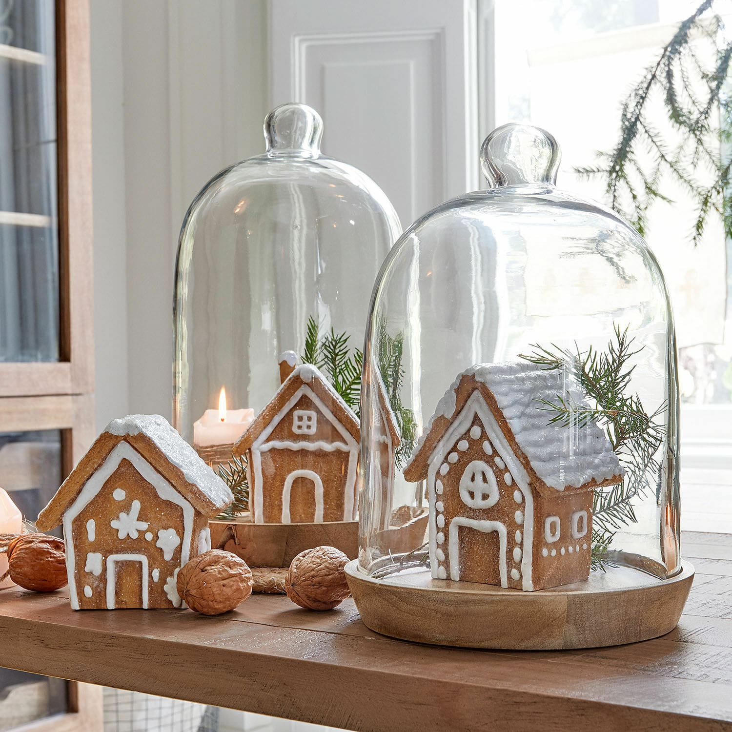 Set de 2 campanas de cristal con plato New Hampshire